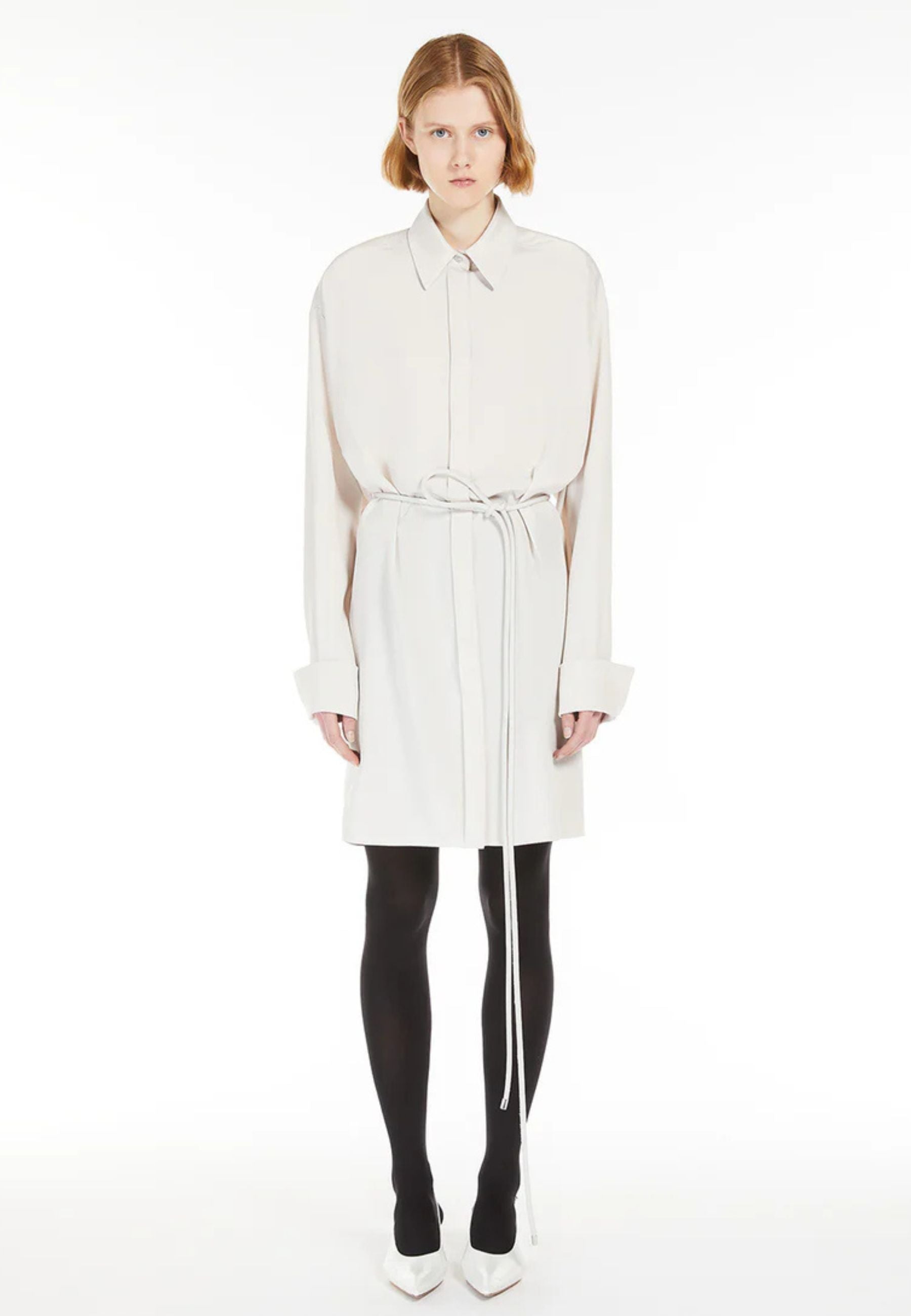 Sportmax - Abito camicia oversize in seta elasticizzata
