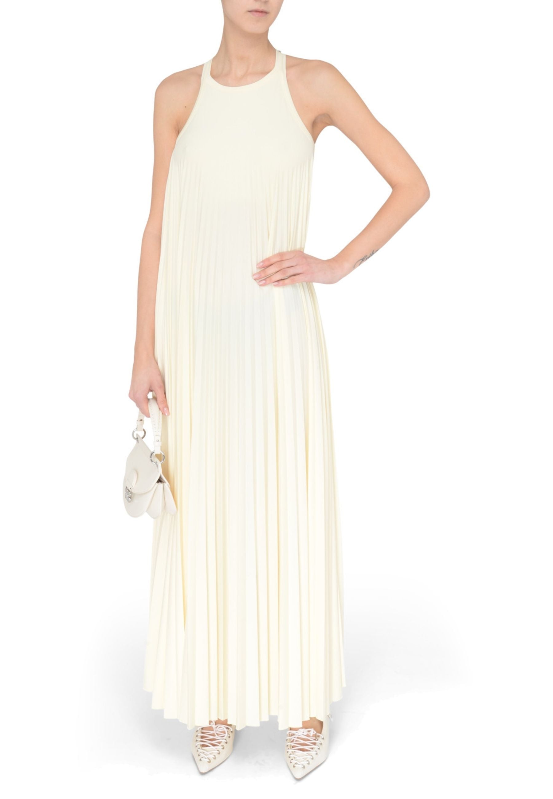 Sportmax - Abito lungo Verdier in jersey plissé