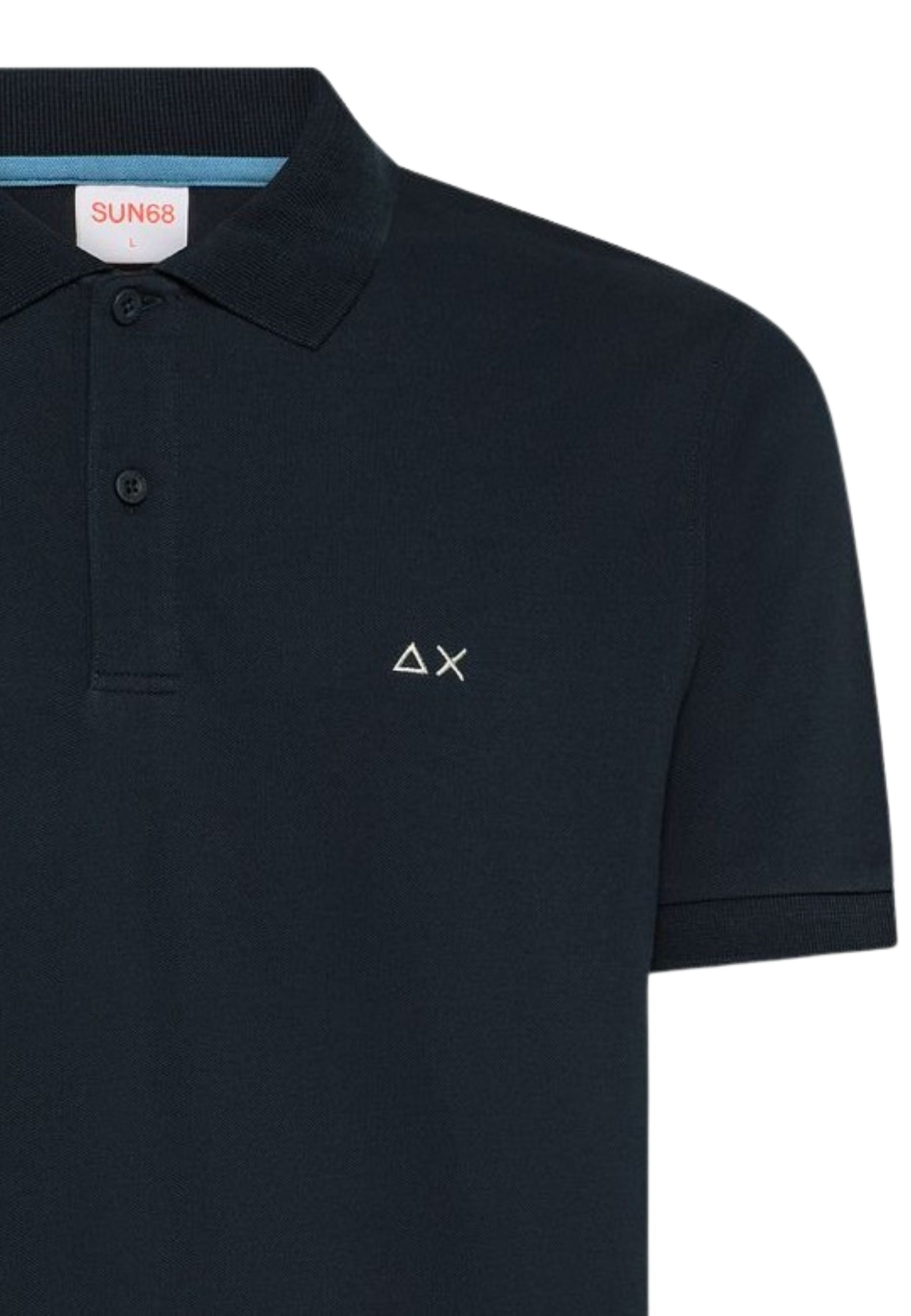 Polo in cotone blu navy con ricamo logo