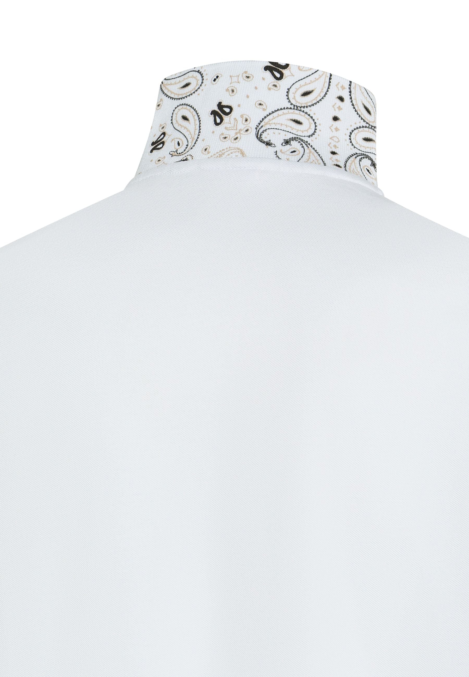 Polo con stampa paisley in cotone bianco