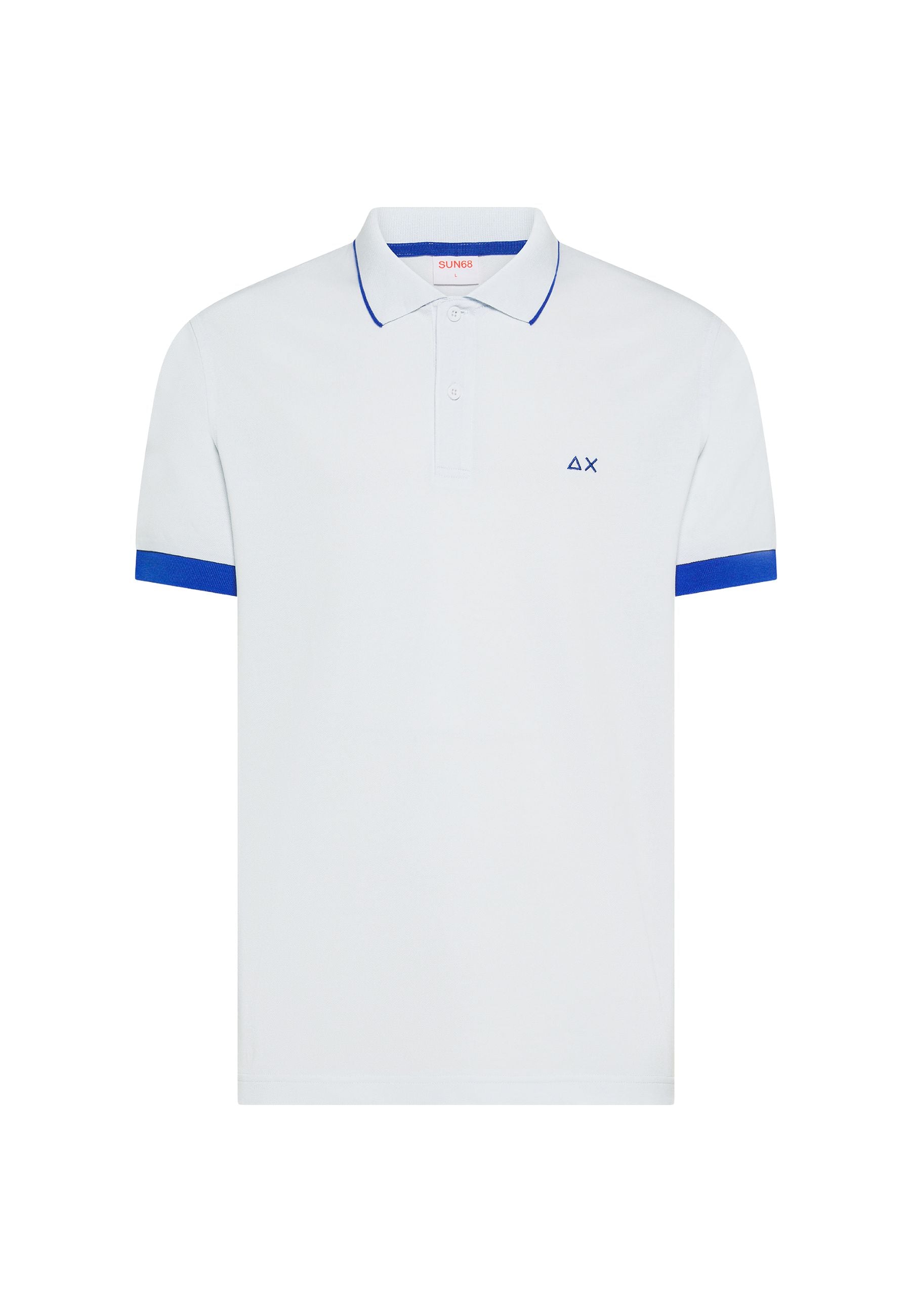 Polo SUN68 in cotone stretch con profili a contrasto