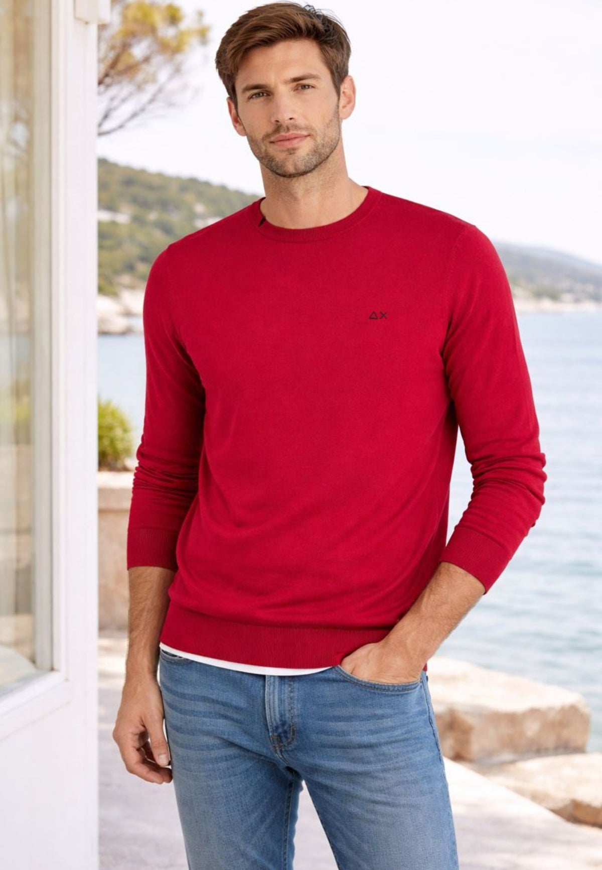 Maglia SUN68 girocollo in cotone