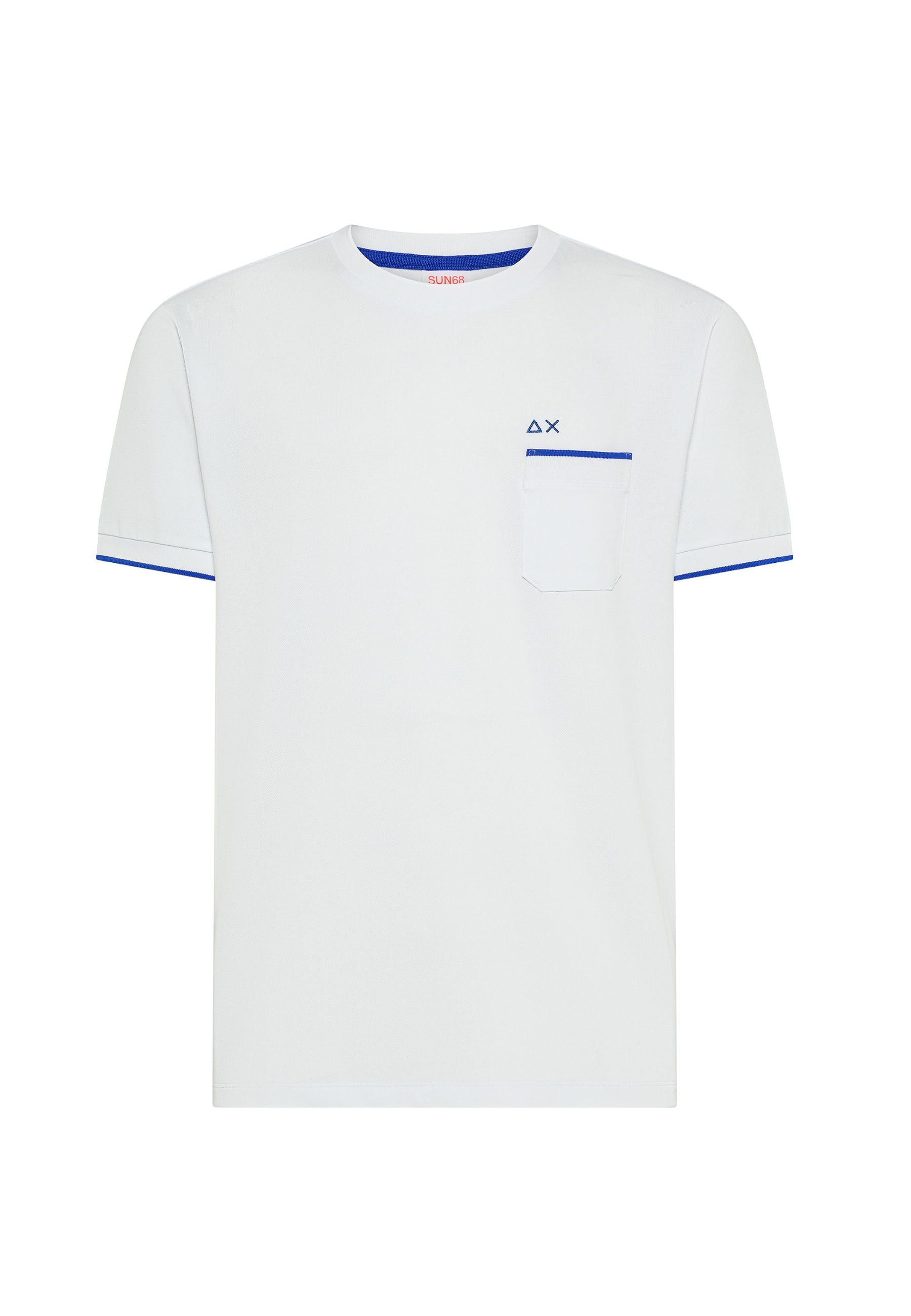 T-shirt in piquet di cotone bianco