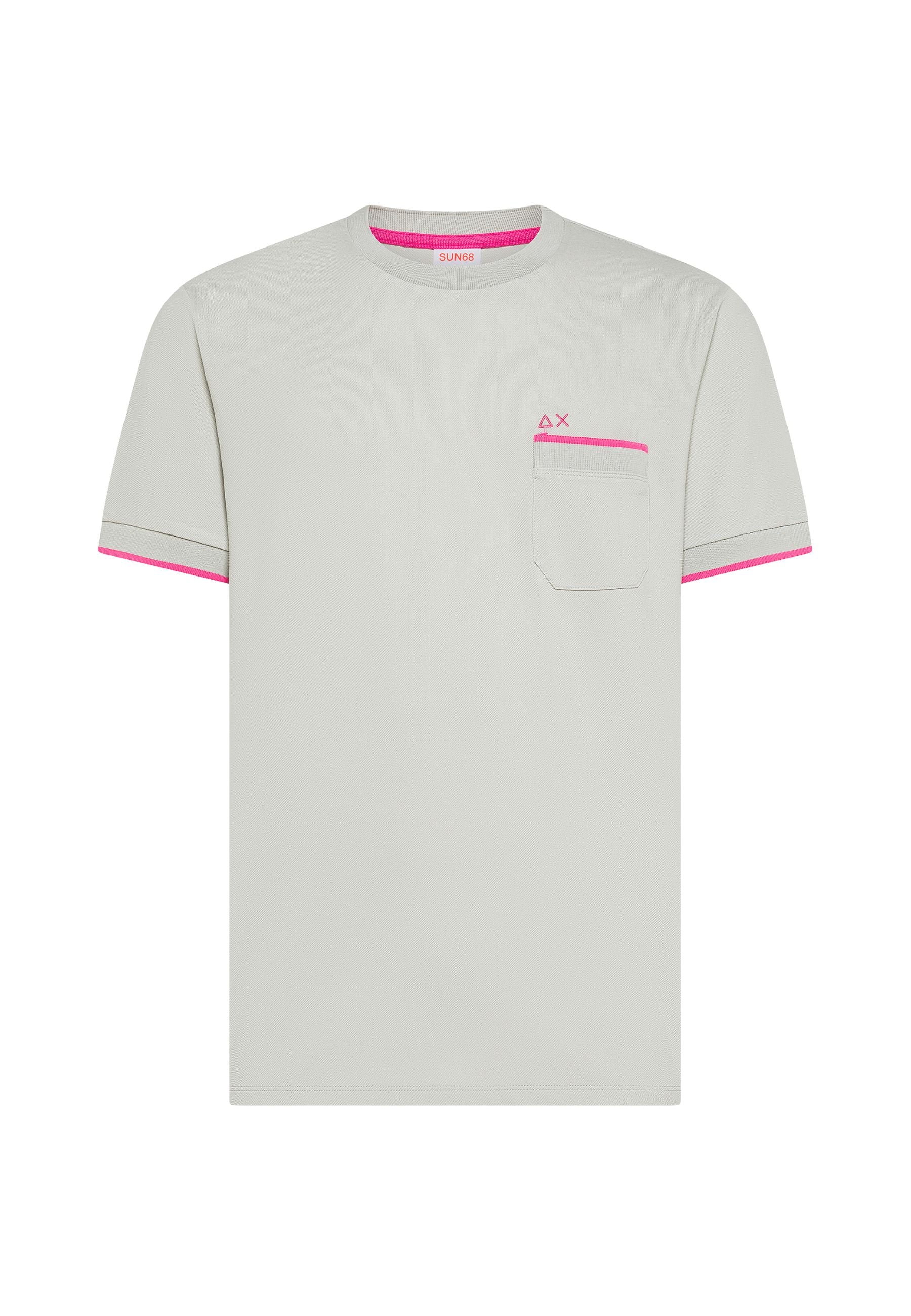 T-shirt in piquet di cotone grigio chiaro