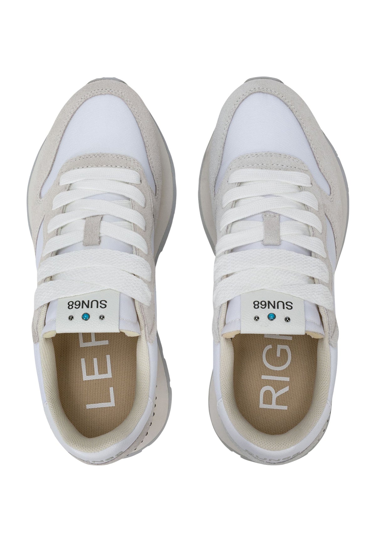 SUN68 Sneakers Donna in Tessuto e Suede con Dettagli Gioiello