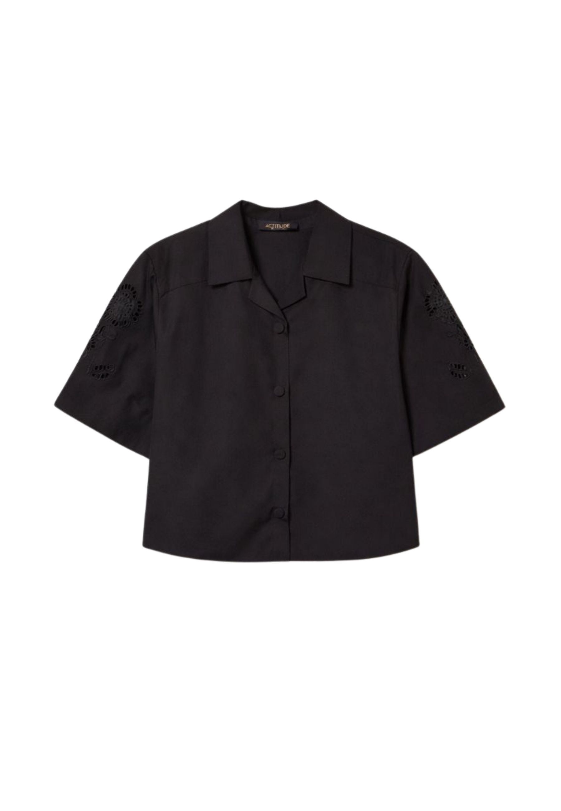 ACTITUDE Revive - Camicia cropped in popeline con ricamo