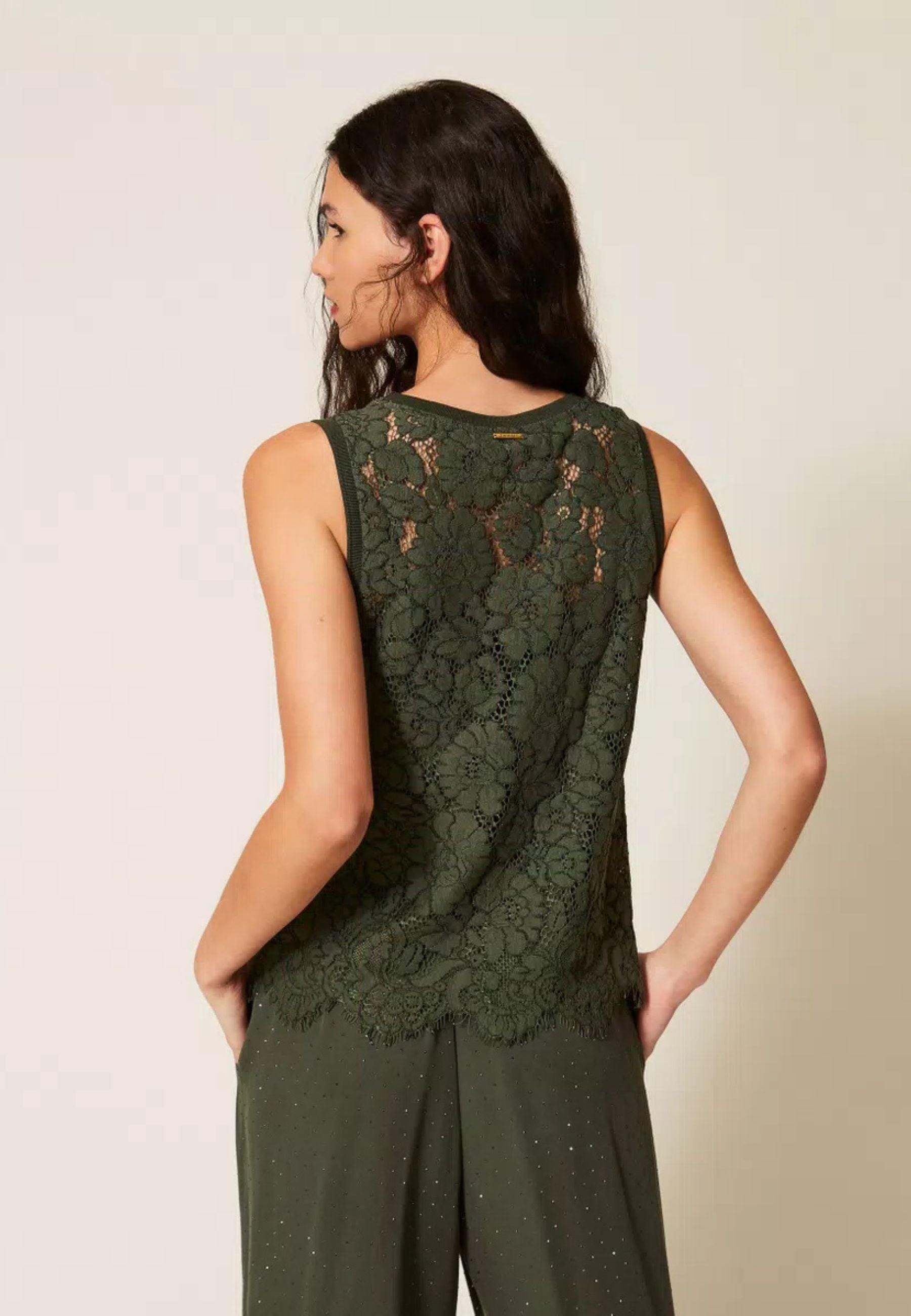 Twinset Milano - Top in pizzo rébrodé