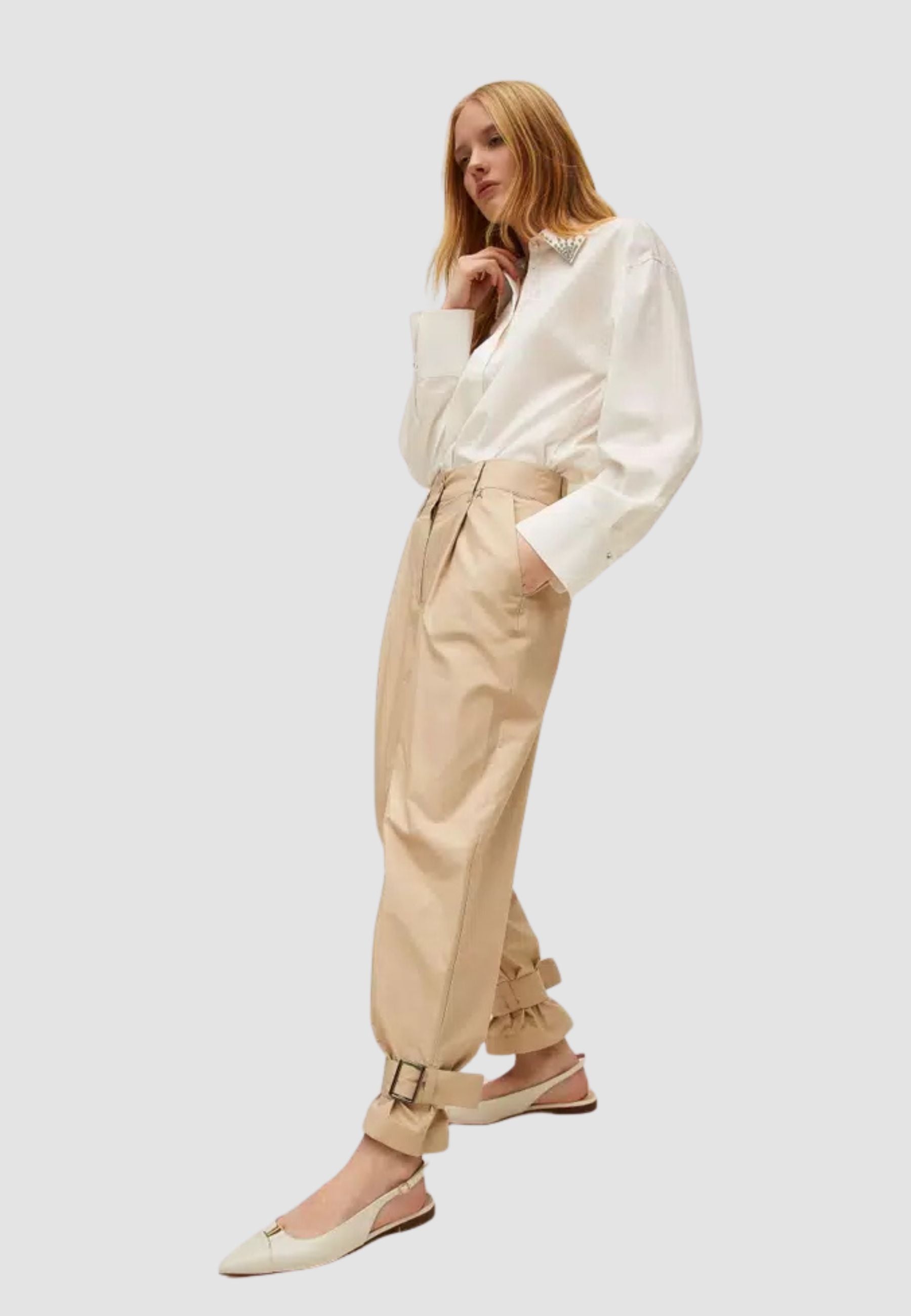Pantaloni in popeline riciclato - Actitude Revive
