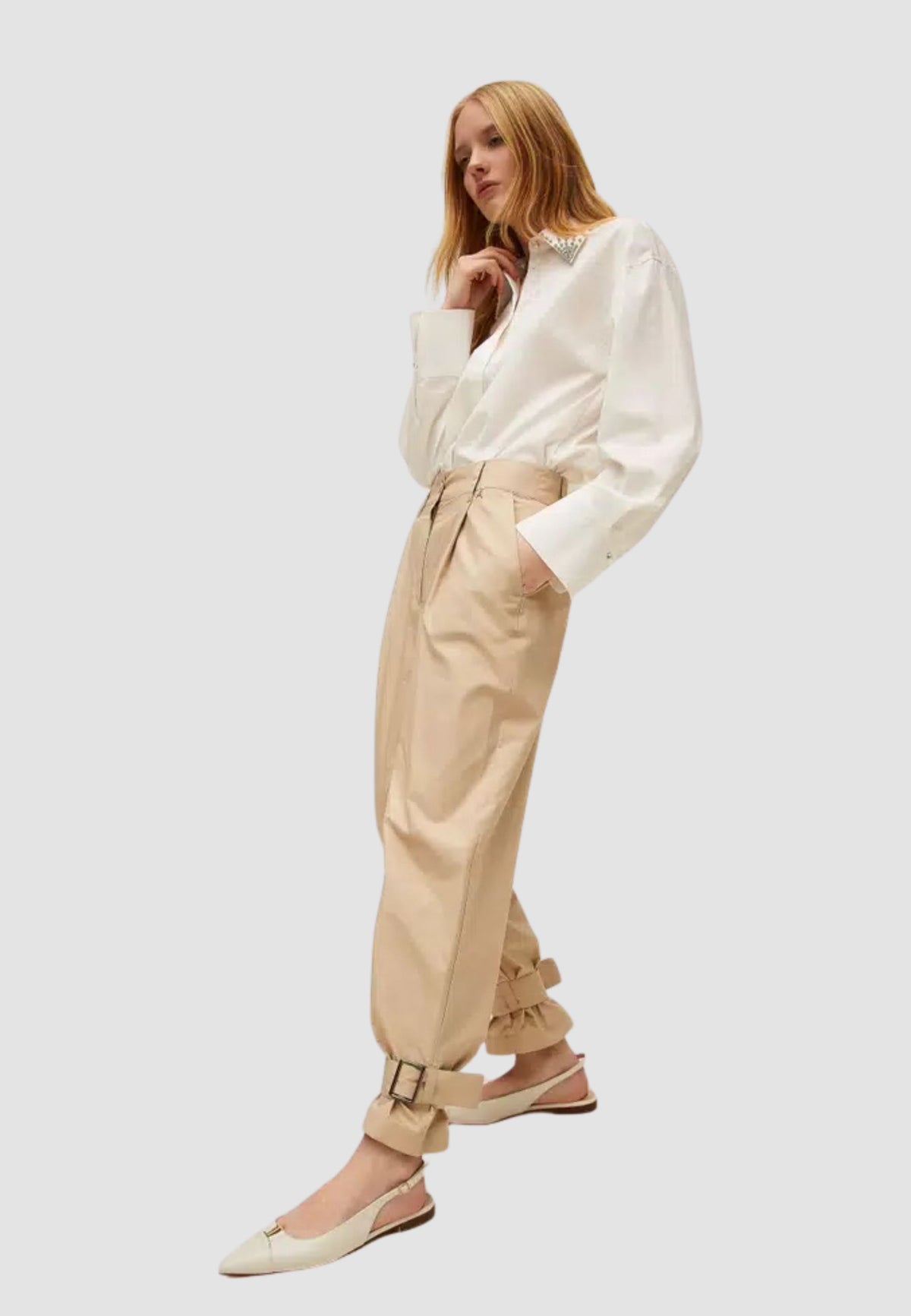 Pantaloni in popeline riciclato - Actitude Revive