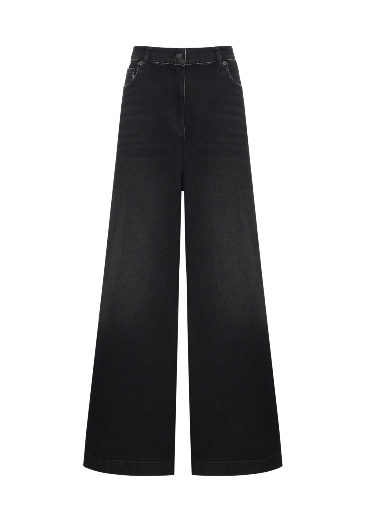 Jeans Wide Leg Donna - Nero