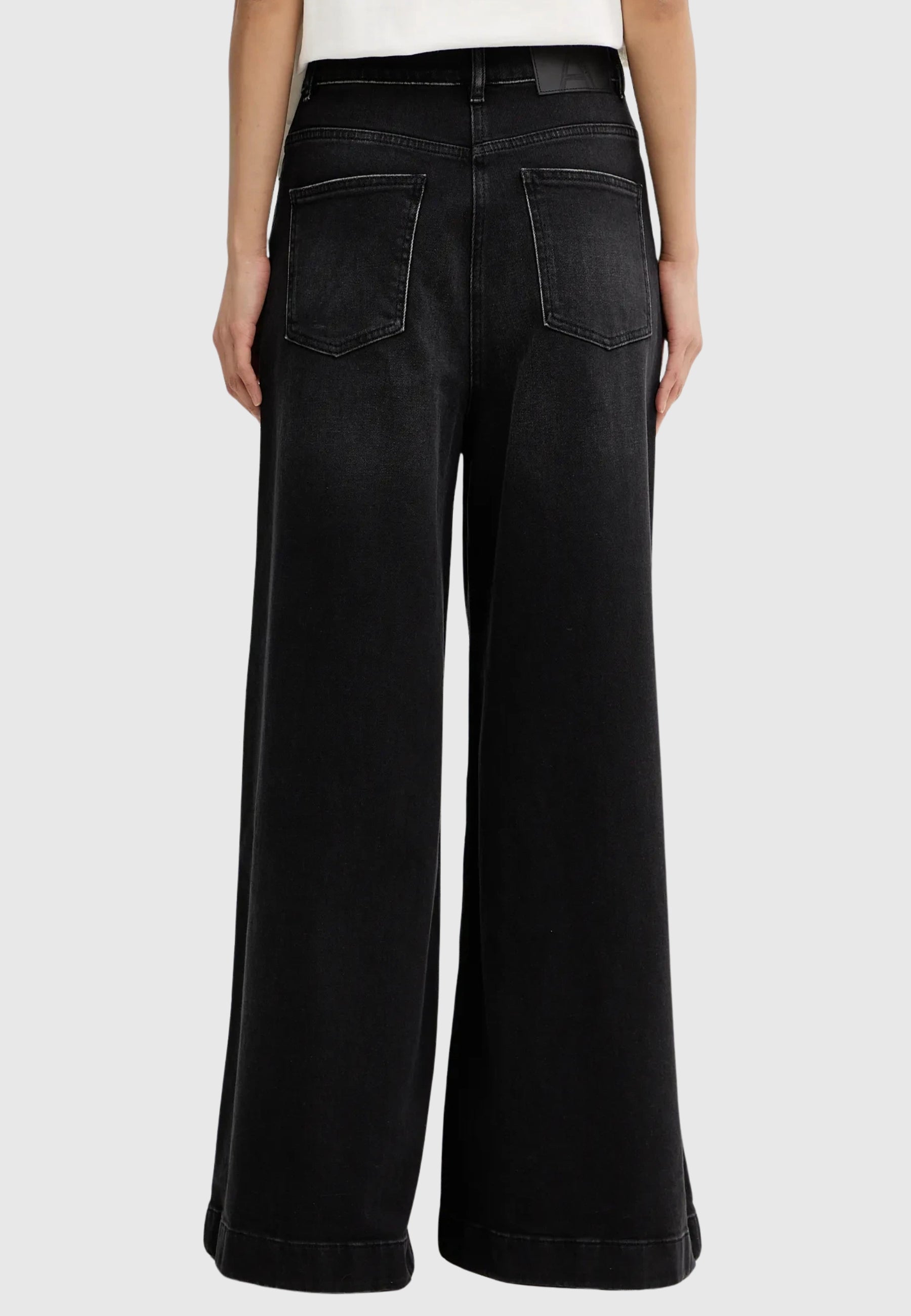 Jeans Wide Leg Donna - Nero