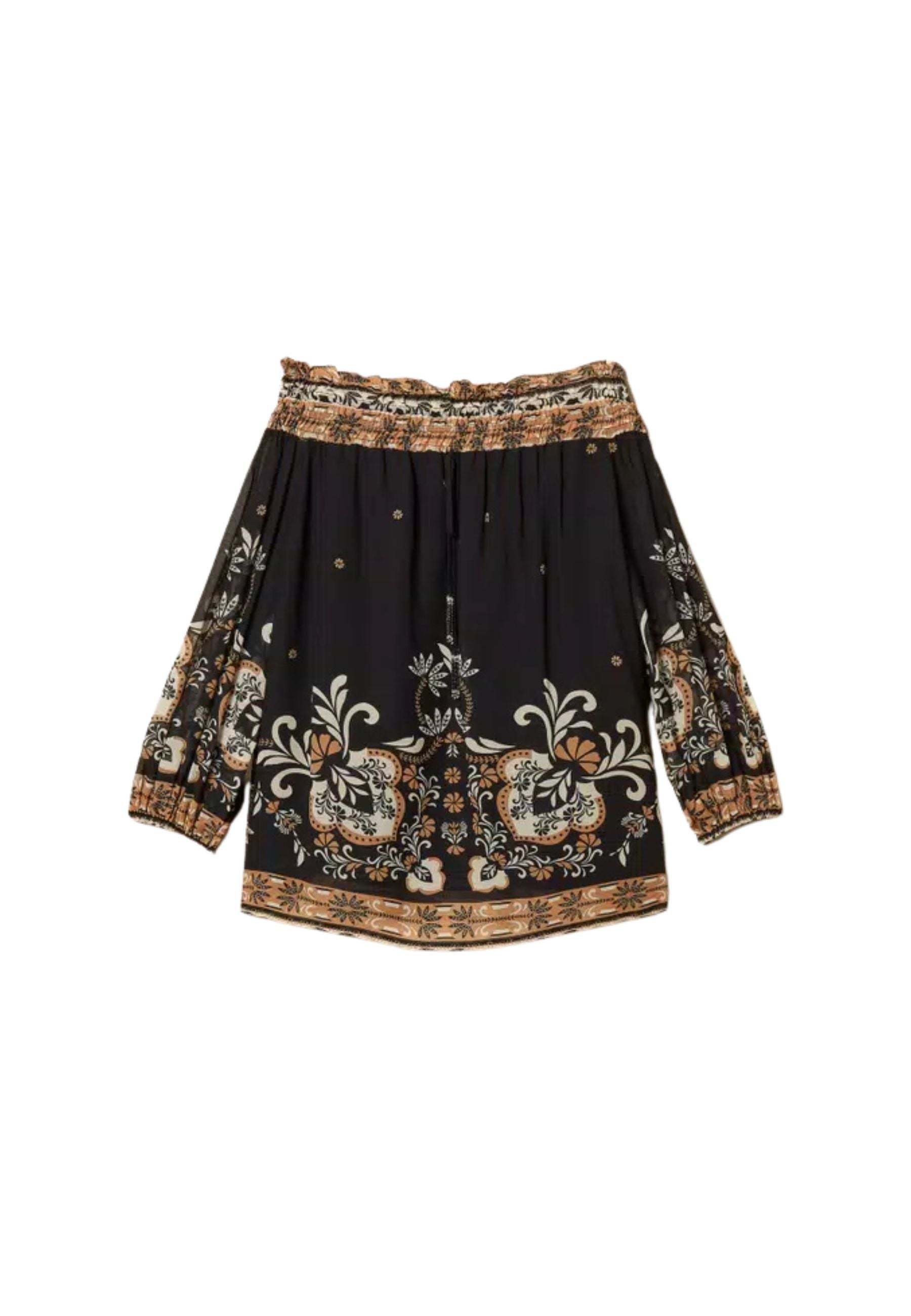 Blusa Twinset in georgette di viscosa con stampa foulard