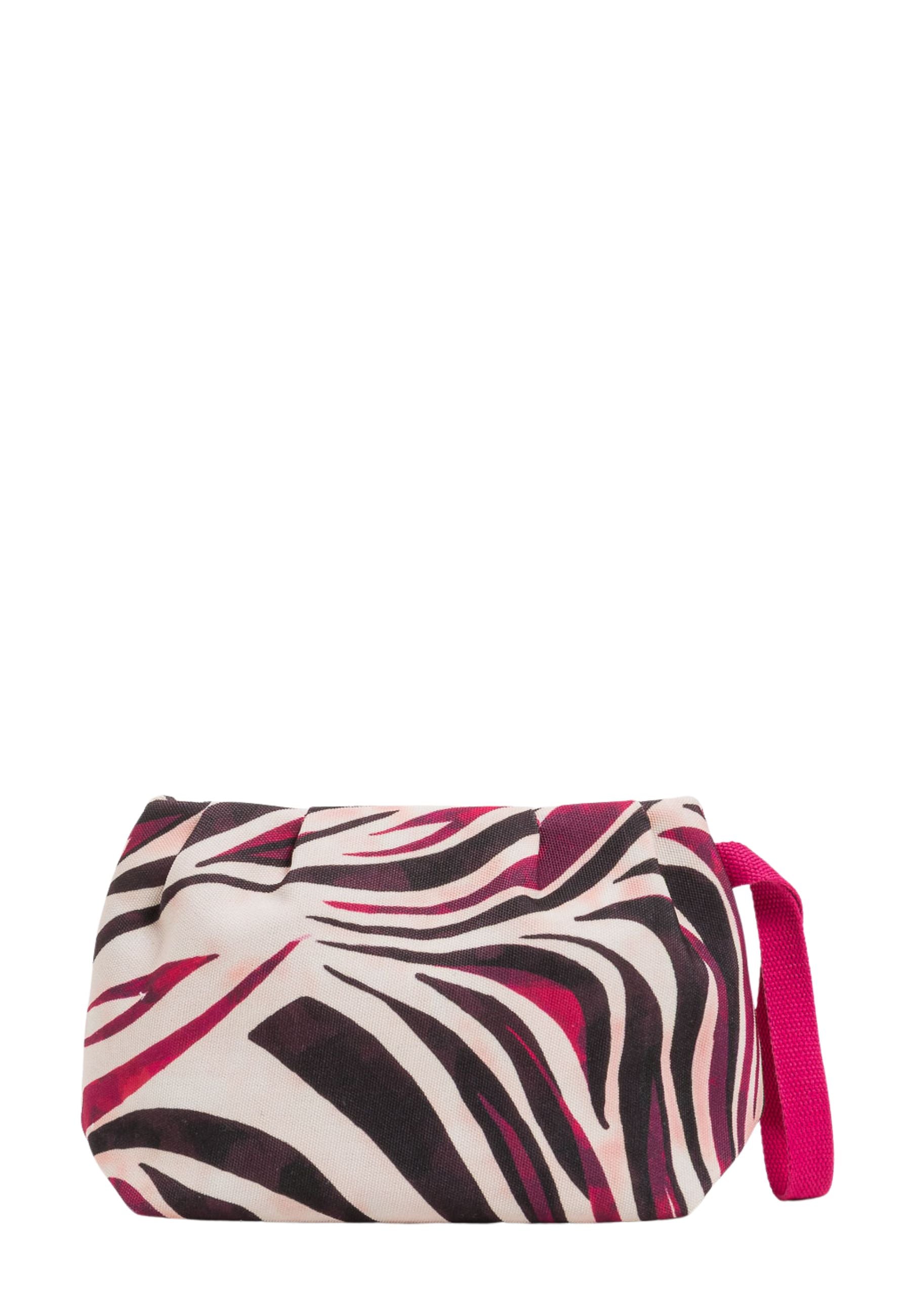 Pochette Zebra in Canvas di Cotone con Zip