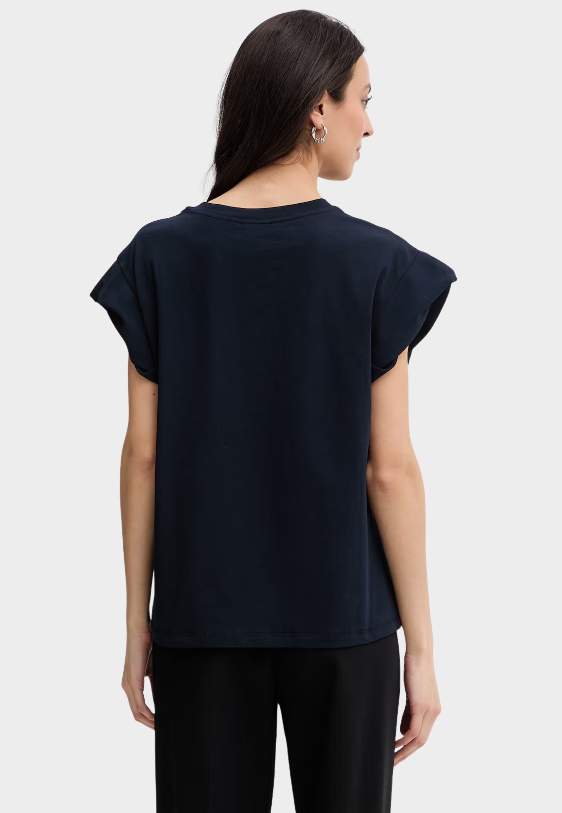 T-shirt Twinset Blu Navy con Logo Ricamato