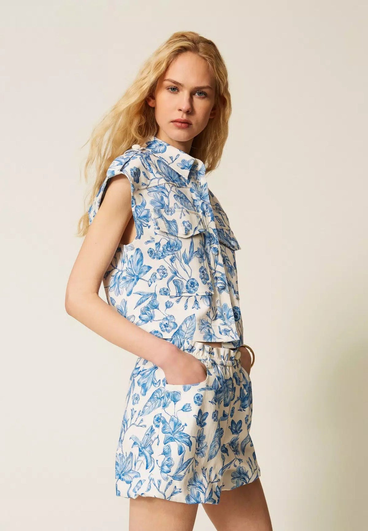 Gilet Corto Actitude Toile de Jouy Donna