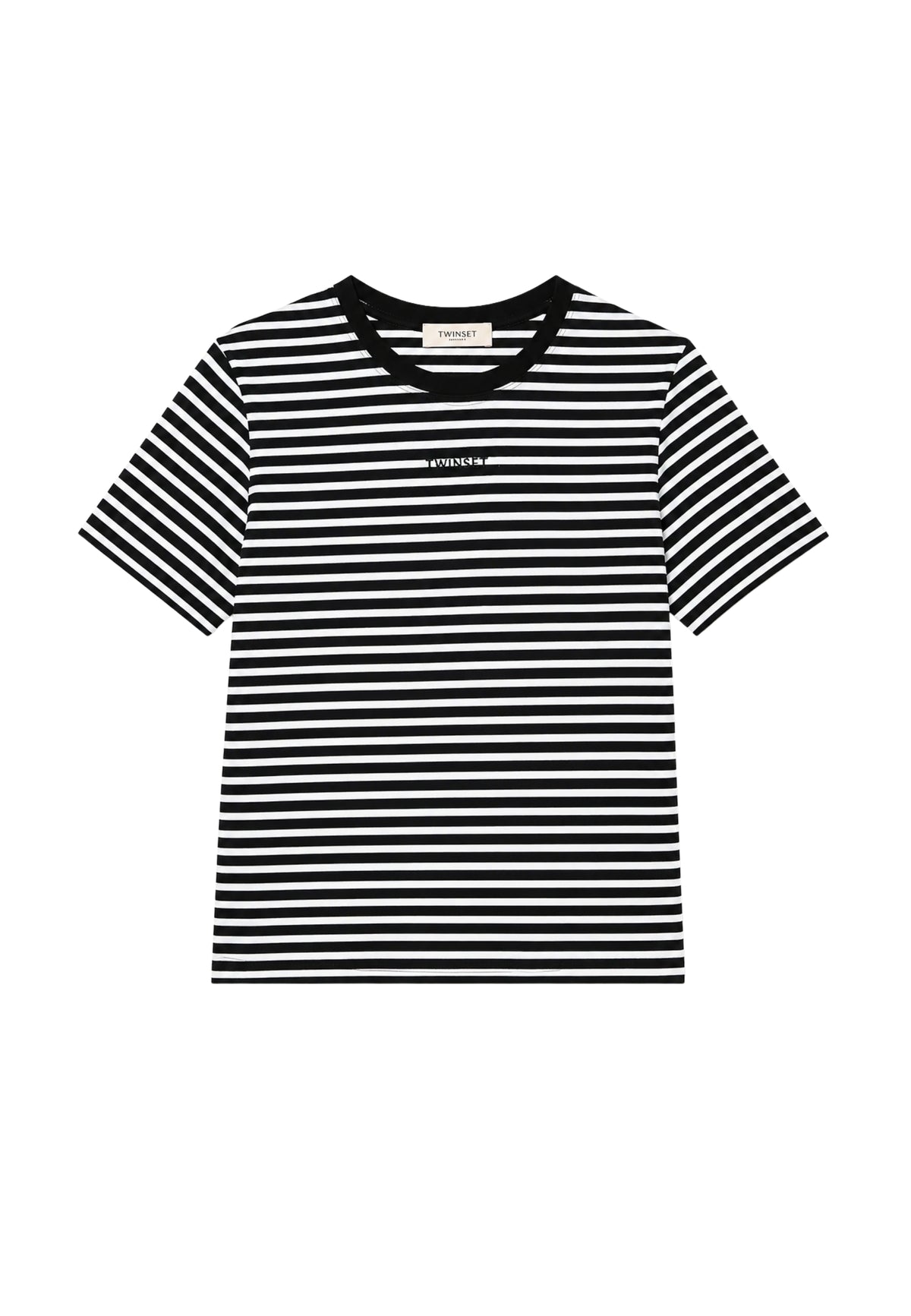T-shirt Twinset a righe con logo ricamato