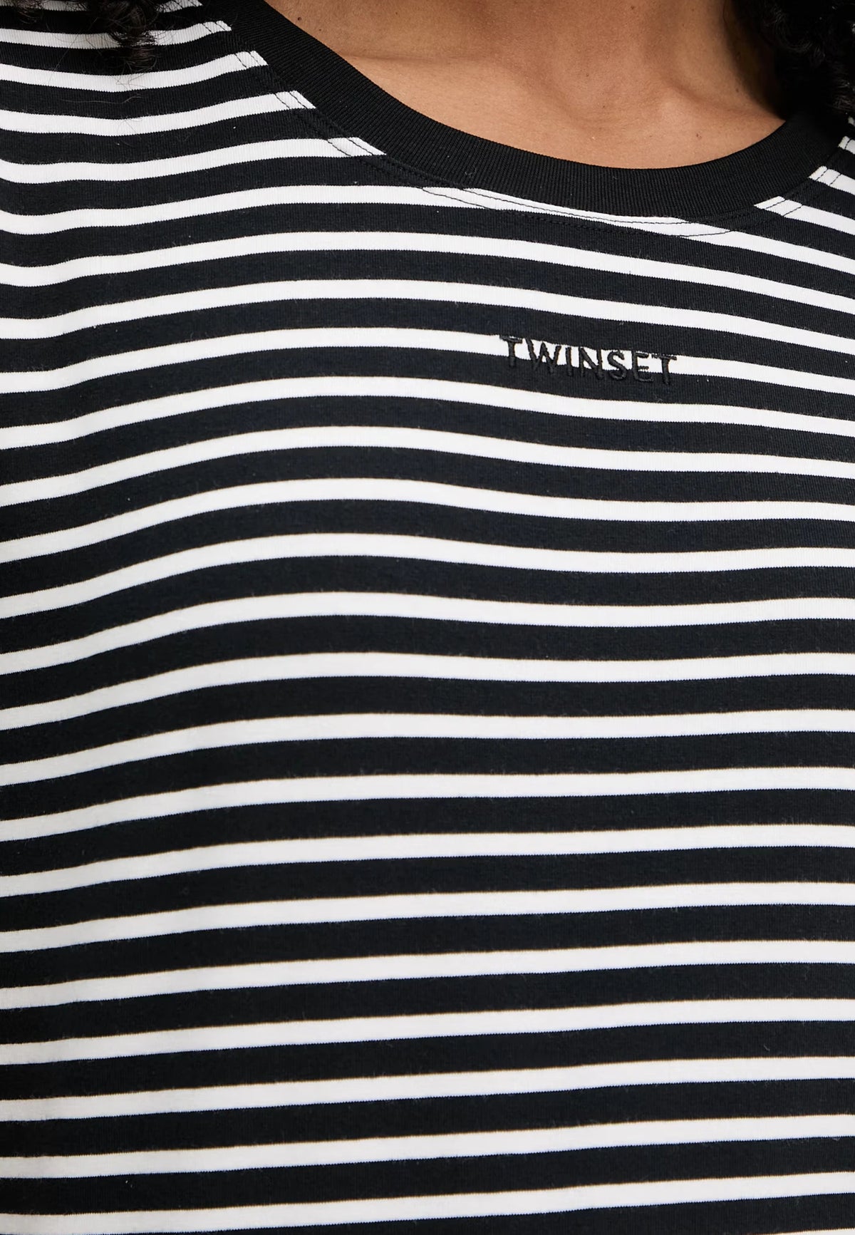 T-shirt Twinset a righe con logo ricamato