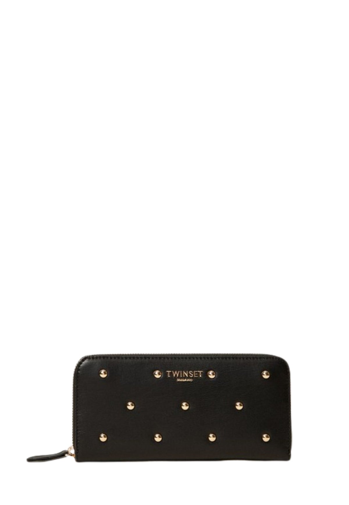 Portafoglio Zip Around con Borchie Oro