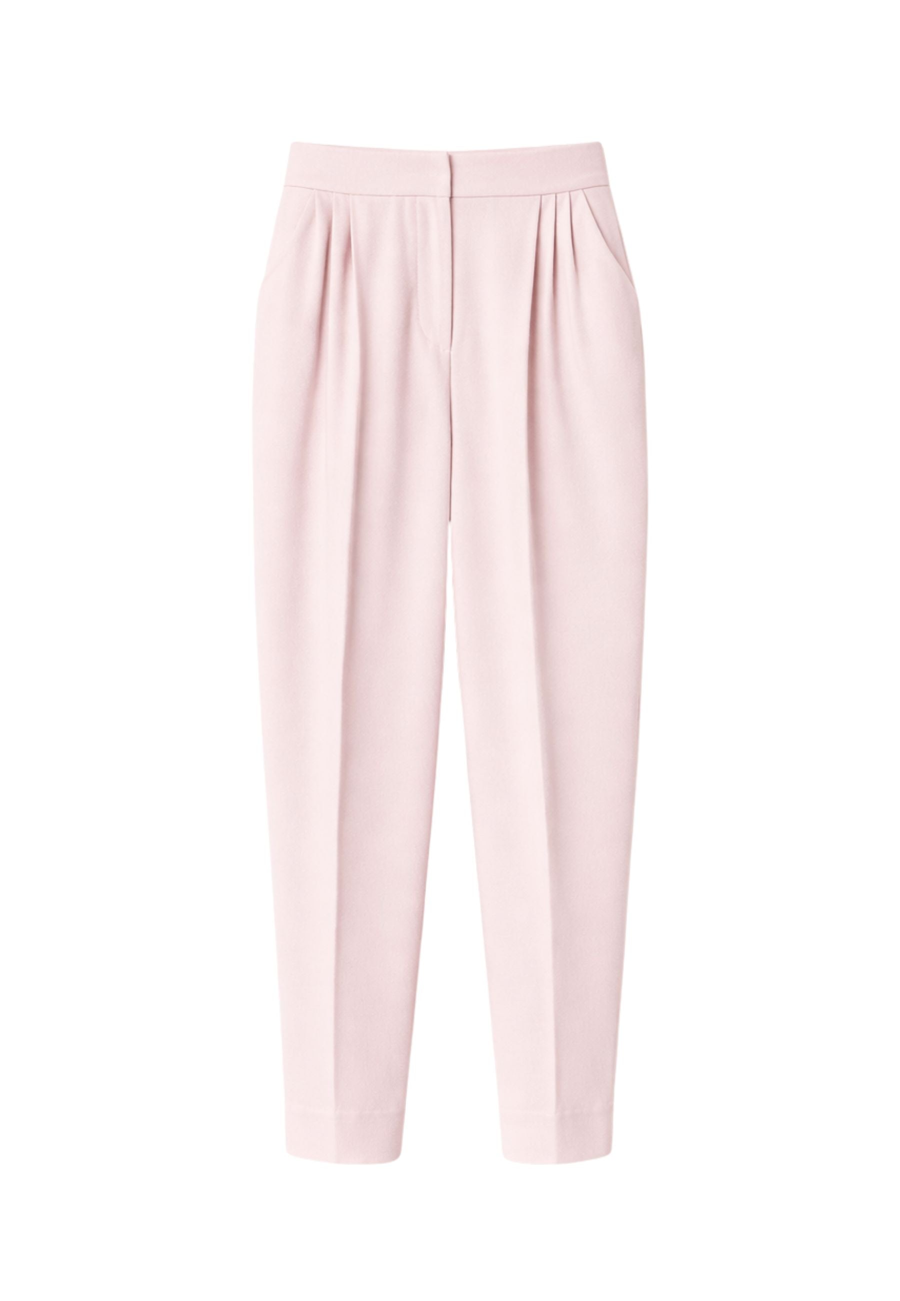 Pantaloni cropped in fresco di misto lana