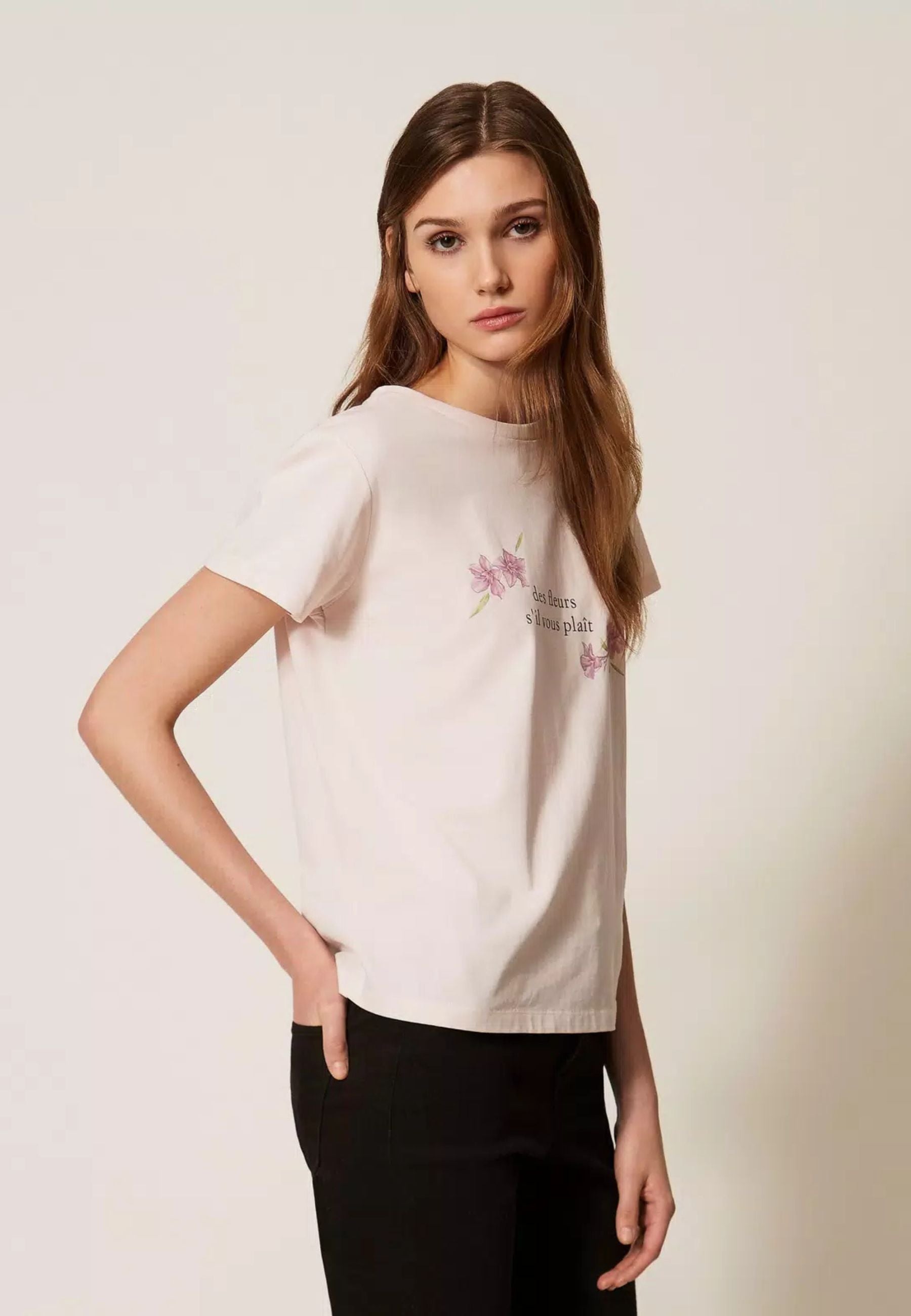 T-shirt regular con stampa Twinset