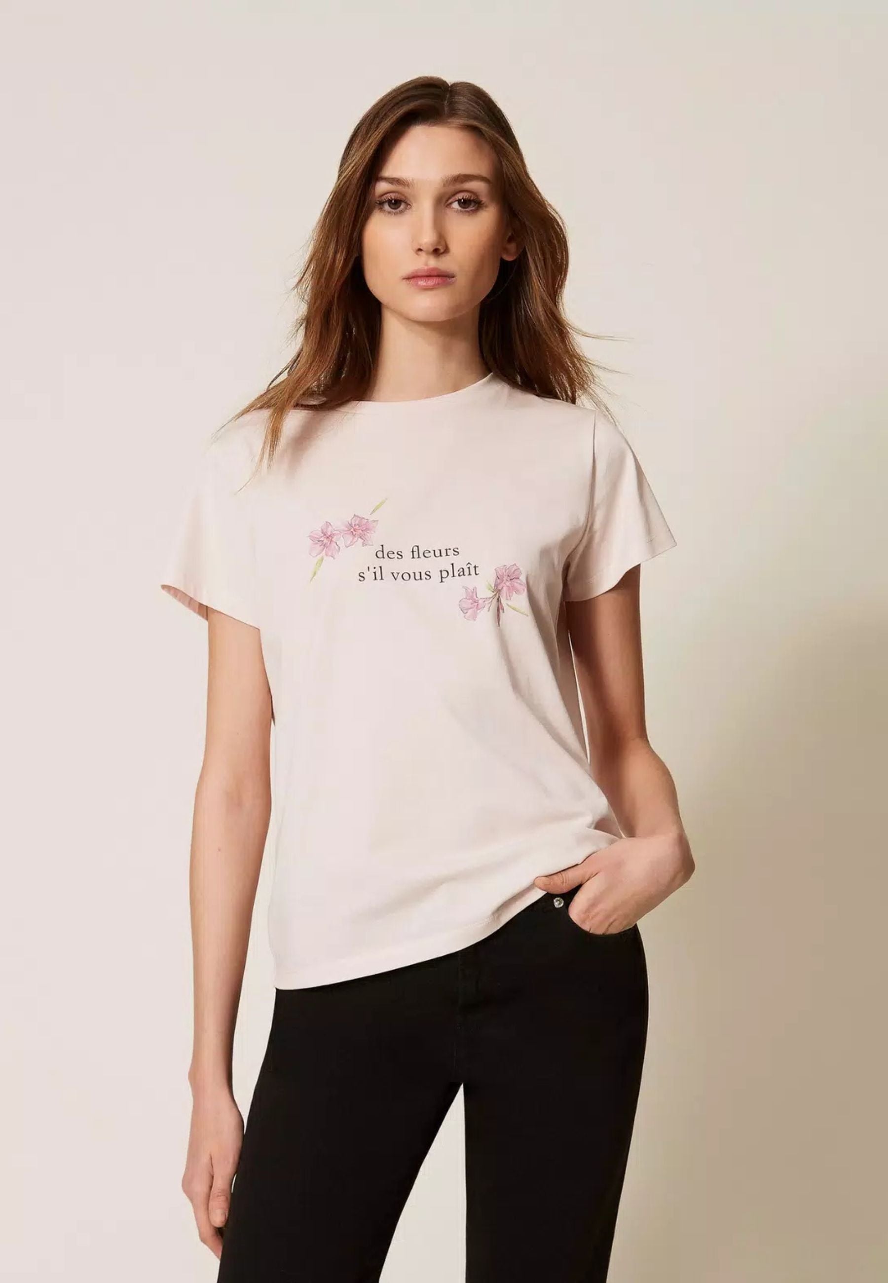 T-shirt regular con stampa Twinset