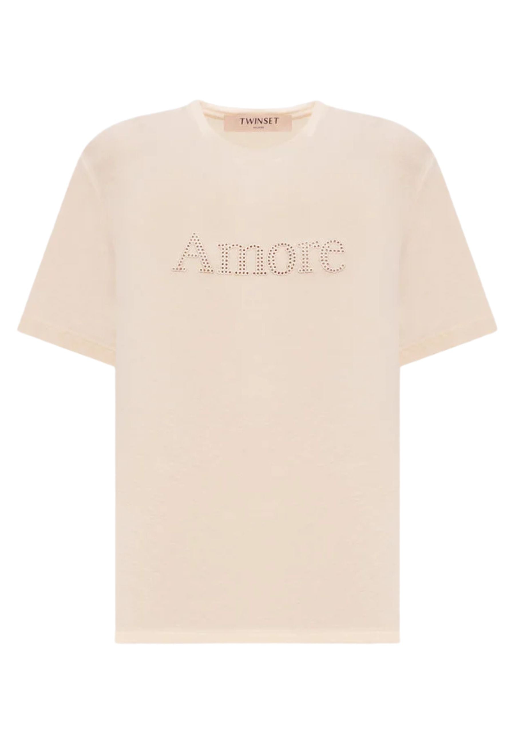 T-shirt Twinset in cotone con logo Amore