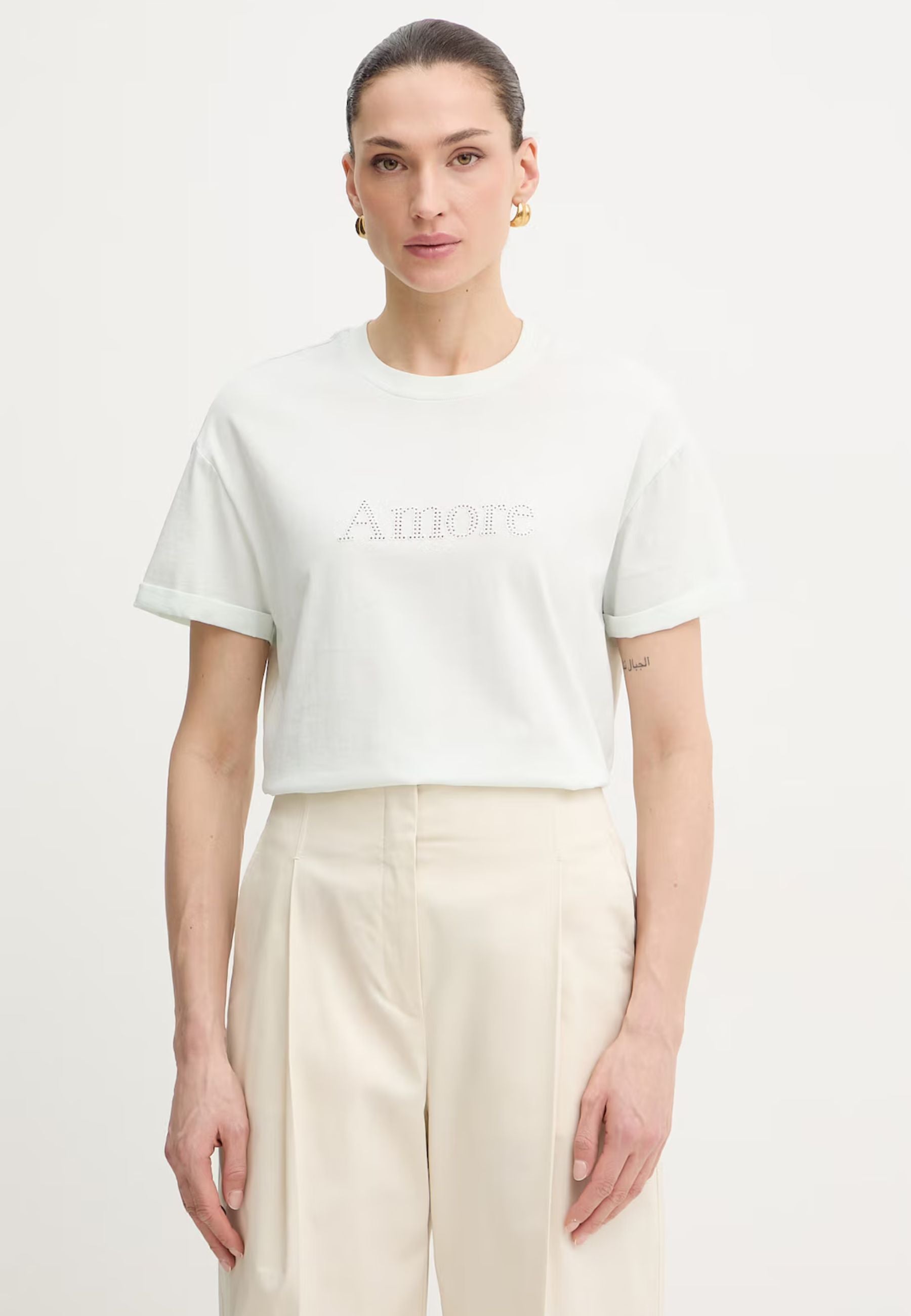 T-shirt Twinset Actitude "Amore" - Bianco