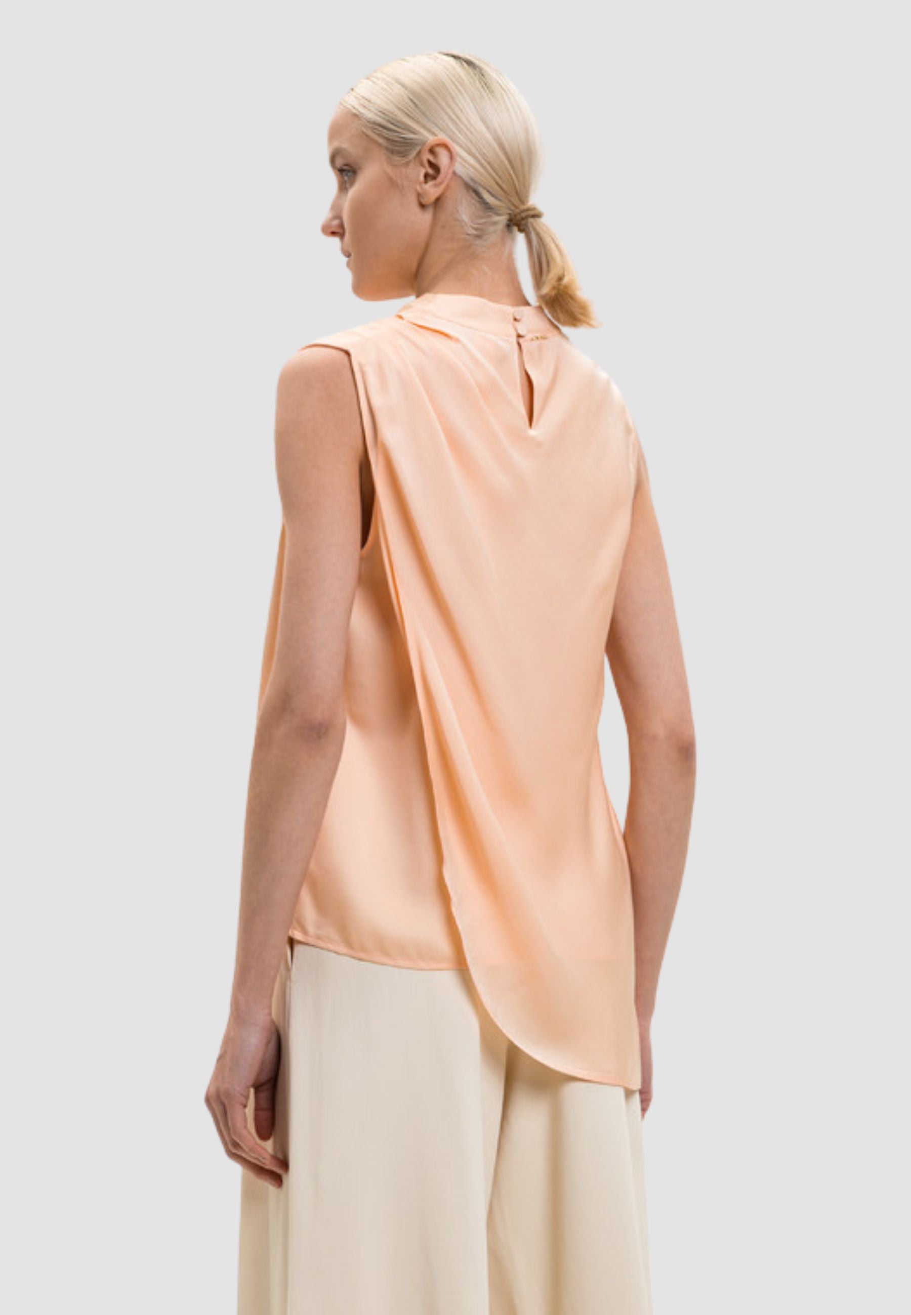Top drappeggiato in viscosa<BR/>