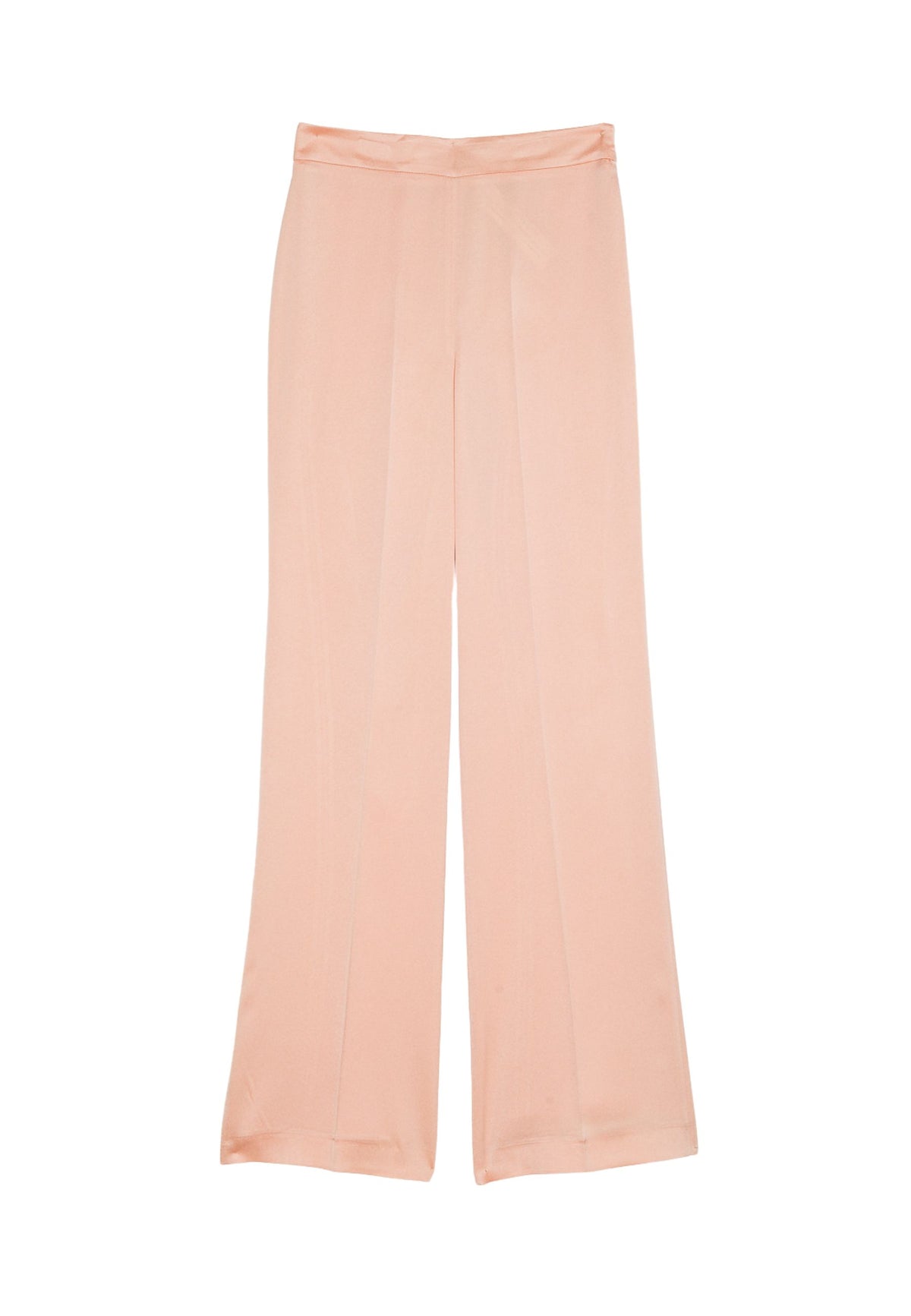 Pantaloni Twinset vita alta in satin Peach Pink