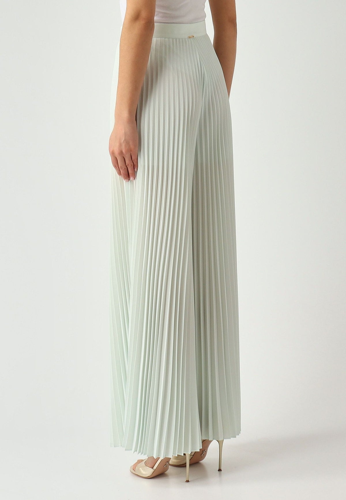 Pantalone plissé a gamba ampia