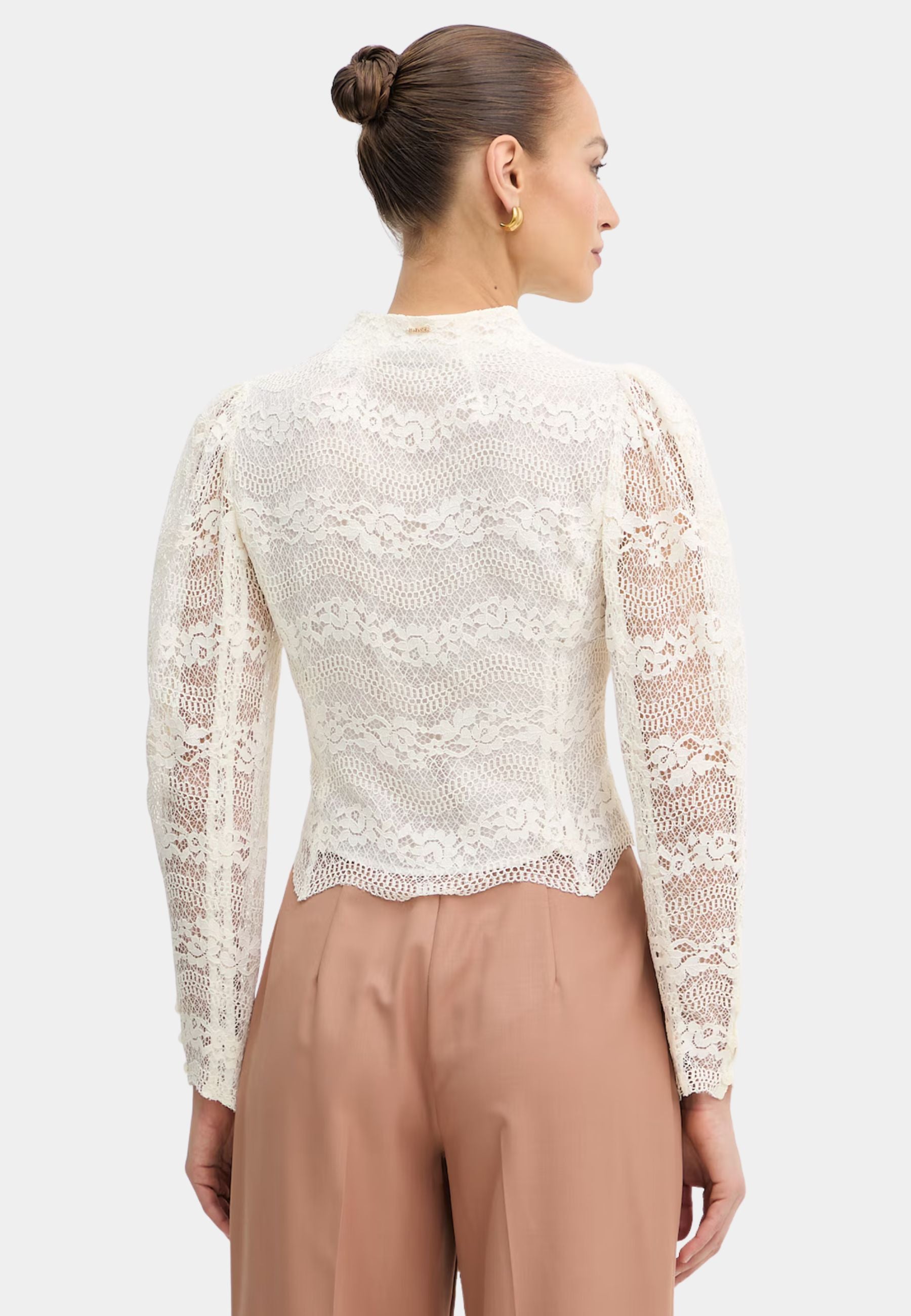 Camicia Twinset in viscosa con inserti in pizzo