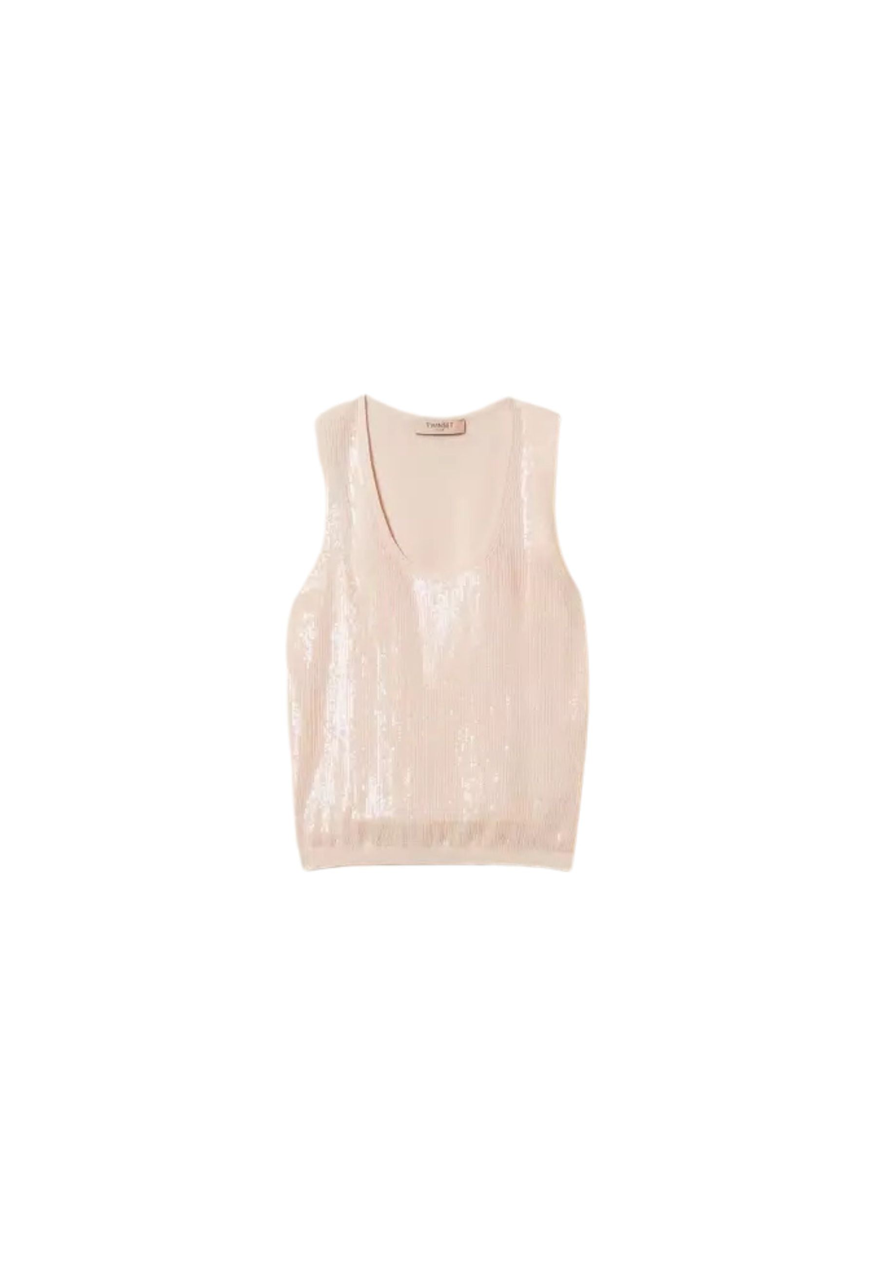 Top in maglia con paillettes