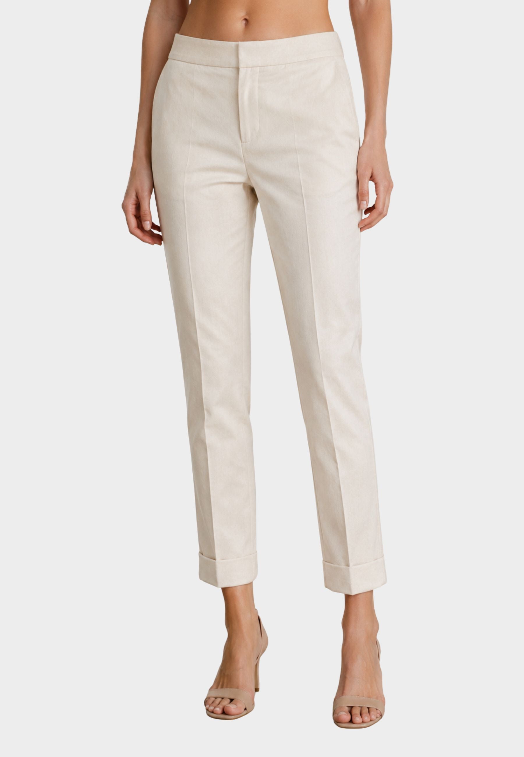 Pantaloni a sigaretta con piega