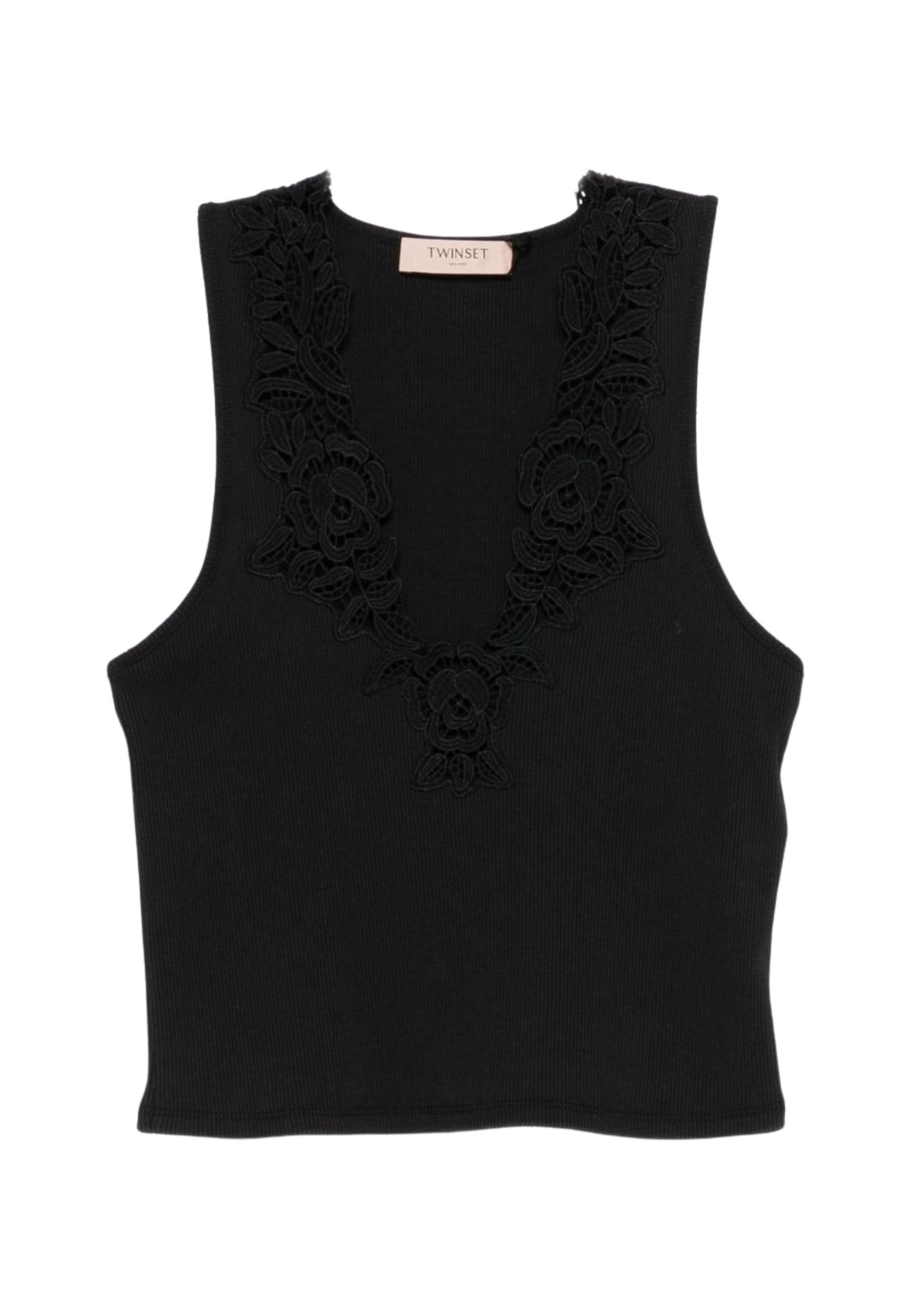 Twinset - Top a Costine con Pizzo