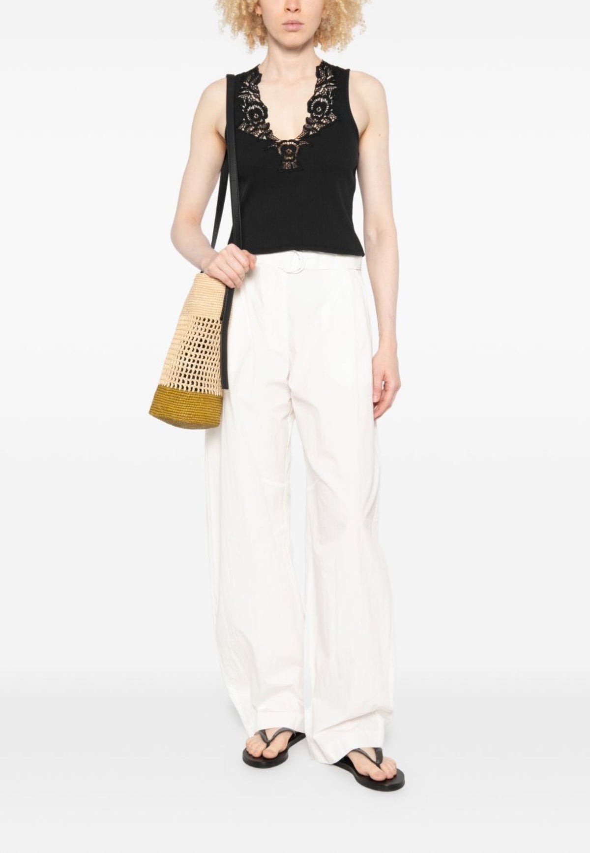Twinset - Top a Costine con Pizzo