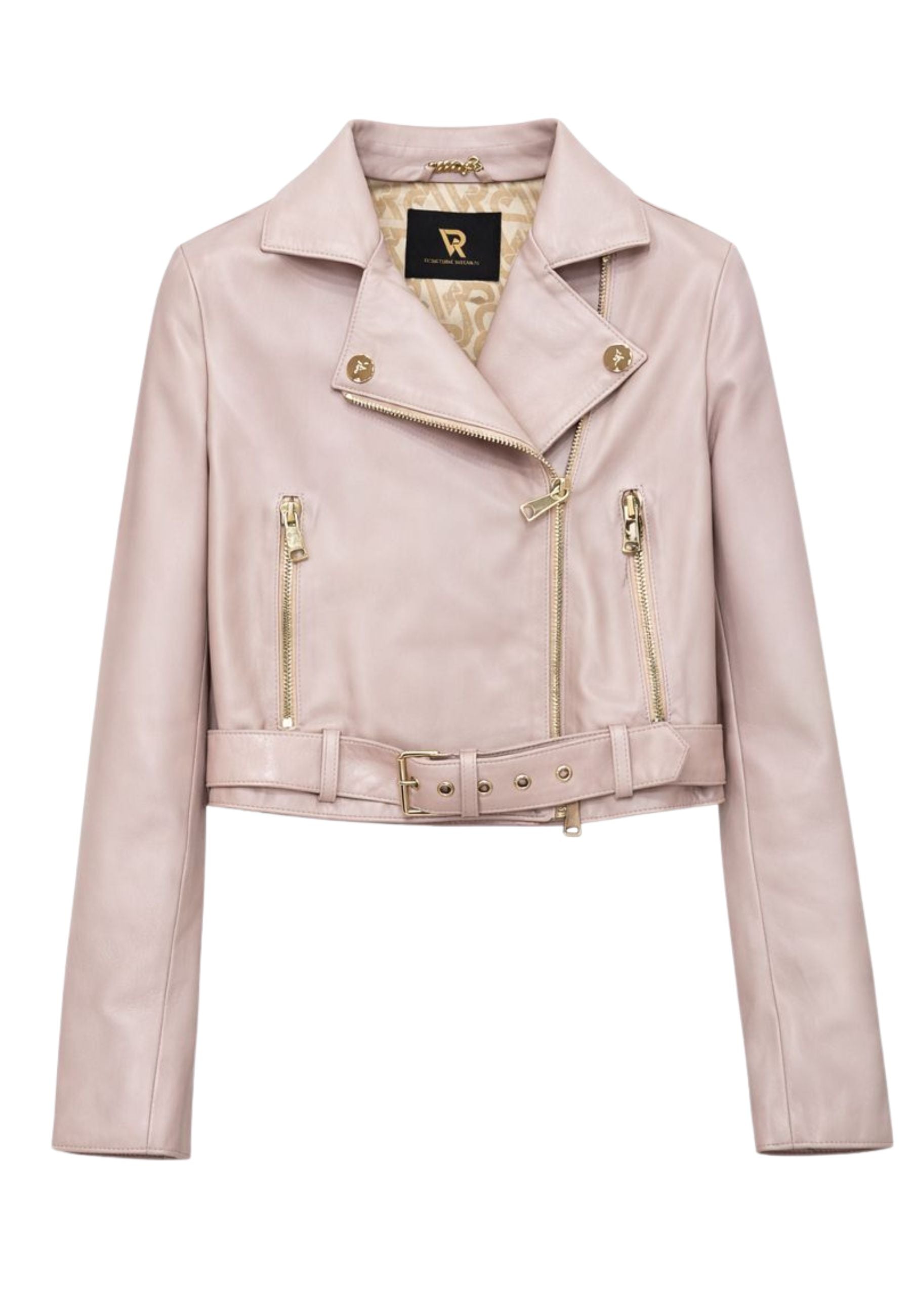 Victoria Riviera - Giacca biker corta in vera pelle