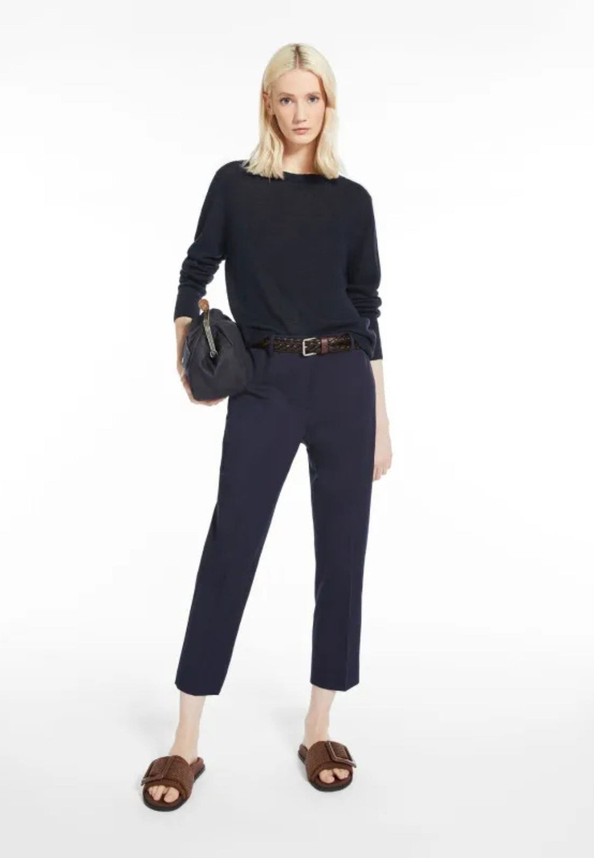 Pantalone slim fit in gabardina stretch