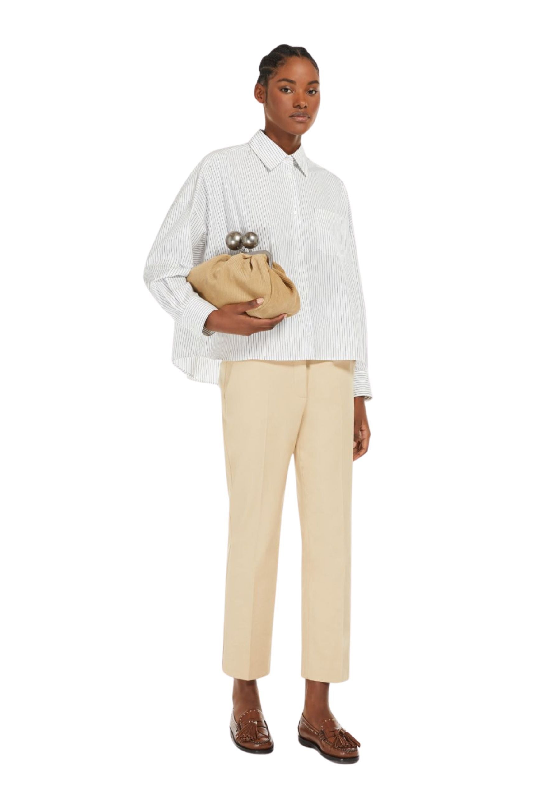 Weekend Max Mara - Pantaloni dritti in cotone stretch