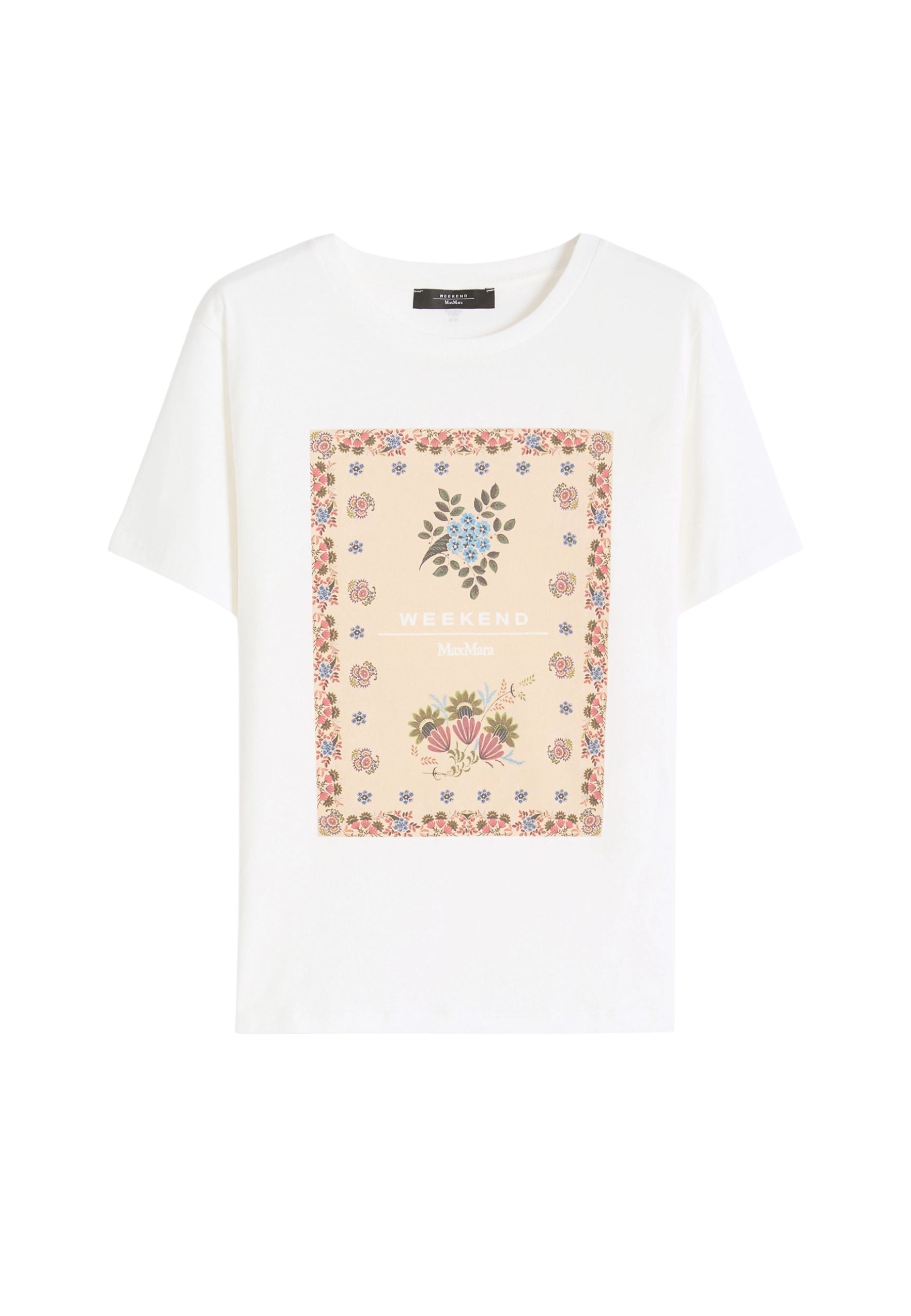 T-shirt in jersey di cotone con stampa frontale