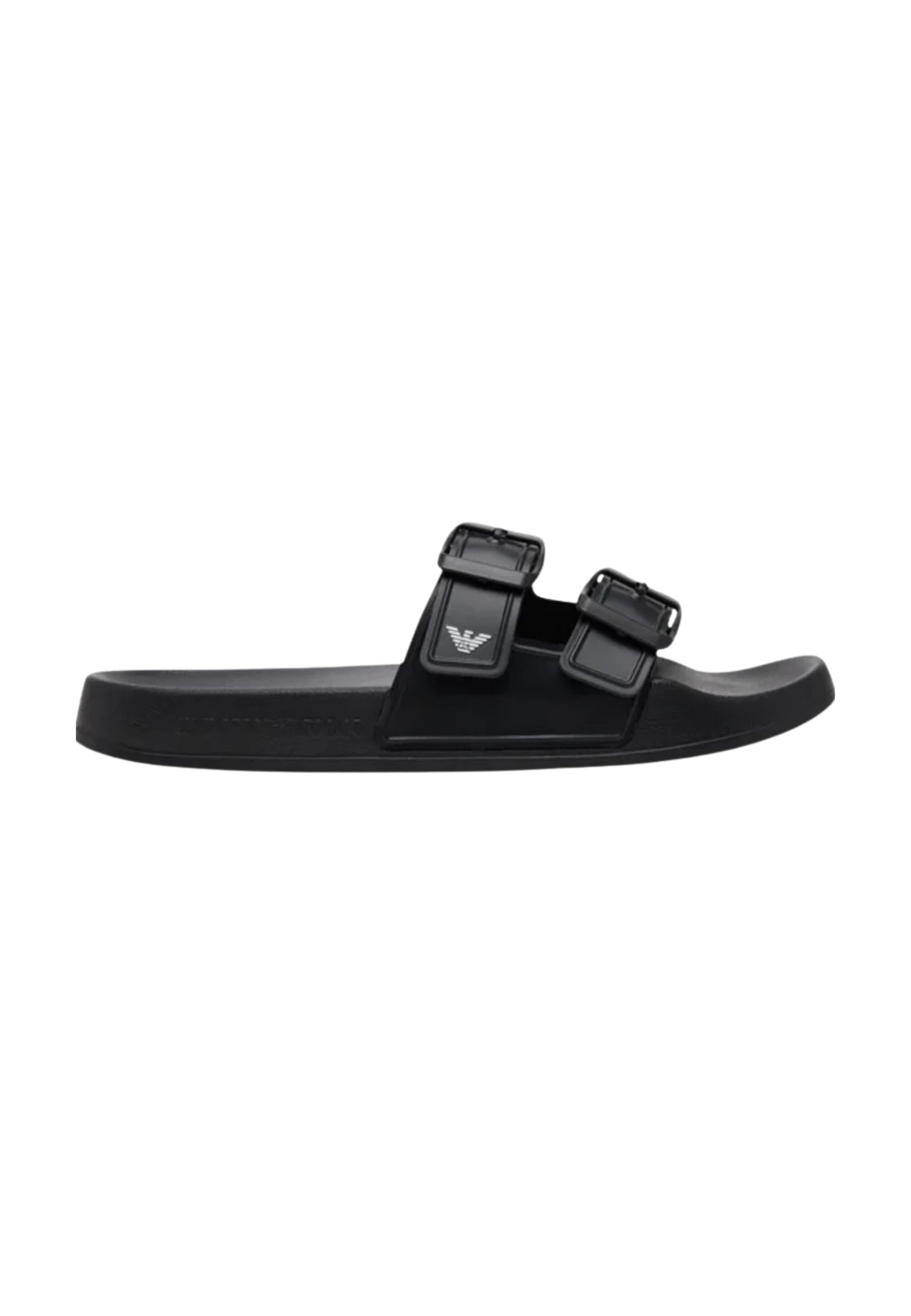Emporio Armani – Sandalen zum Hineinschlüpfen mit doppelten Riemen und Schnallen