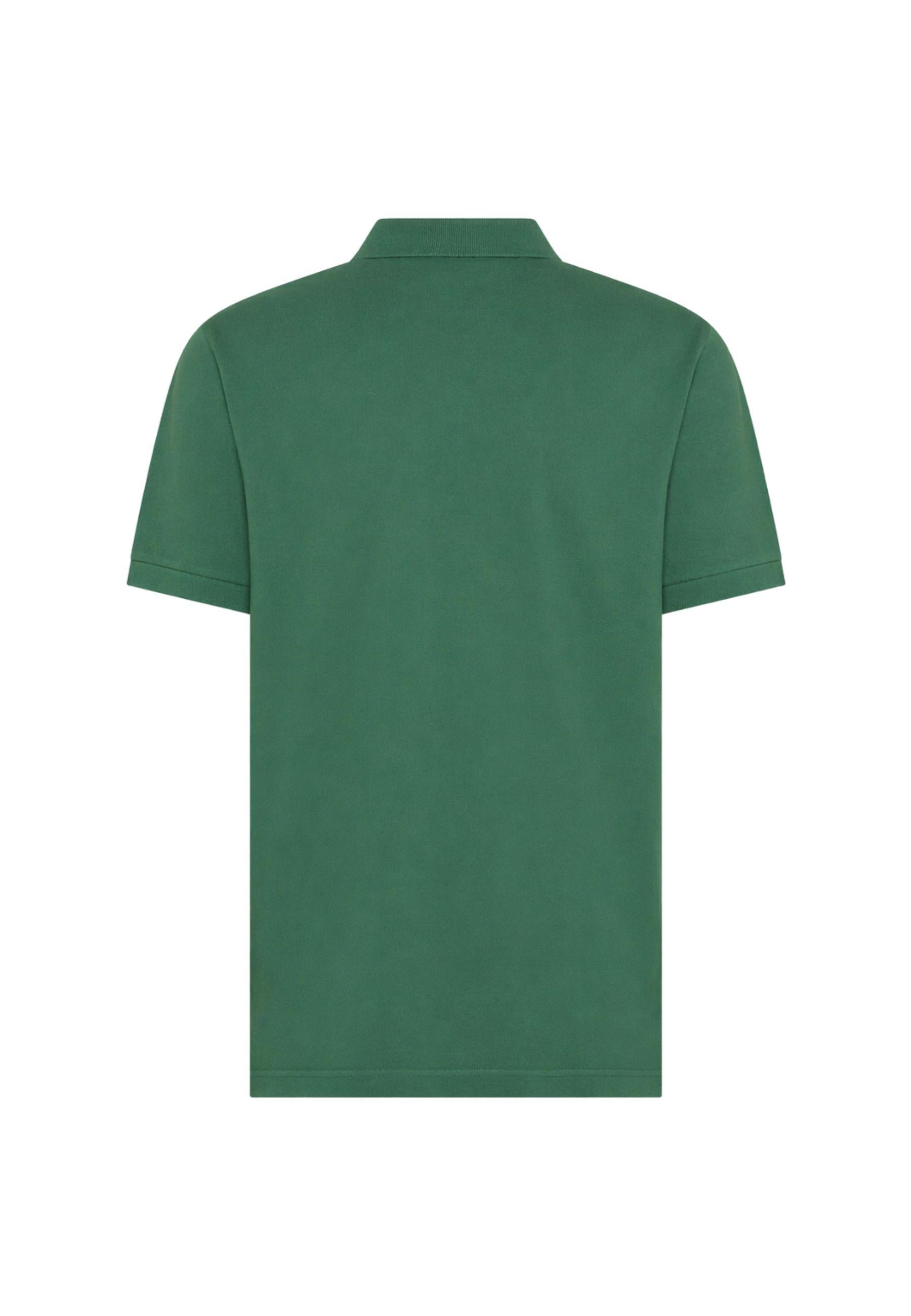 Polo in cotone verde muschio con dettagli a contrasto