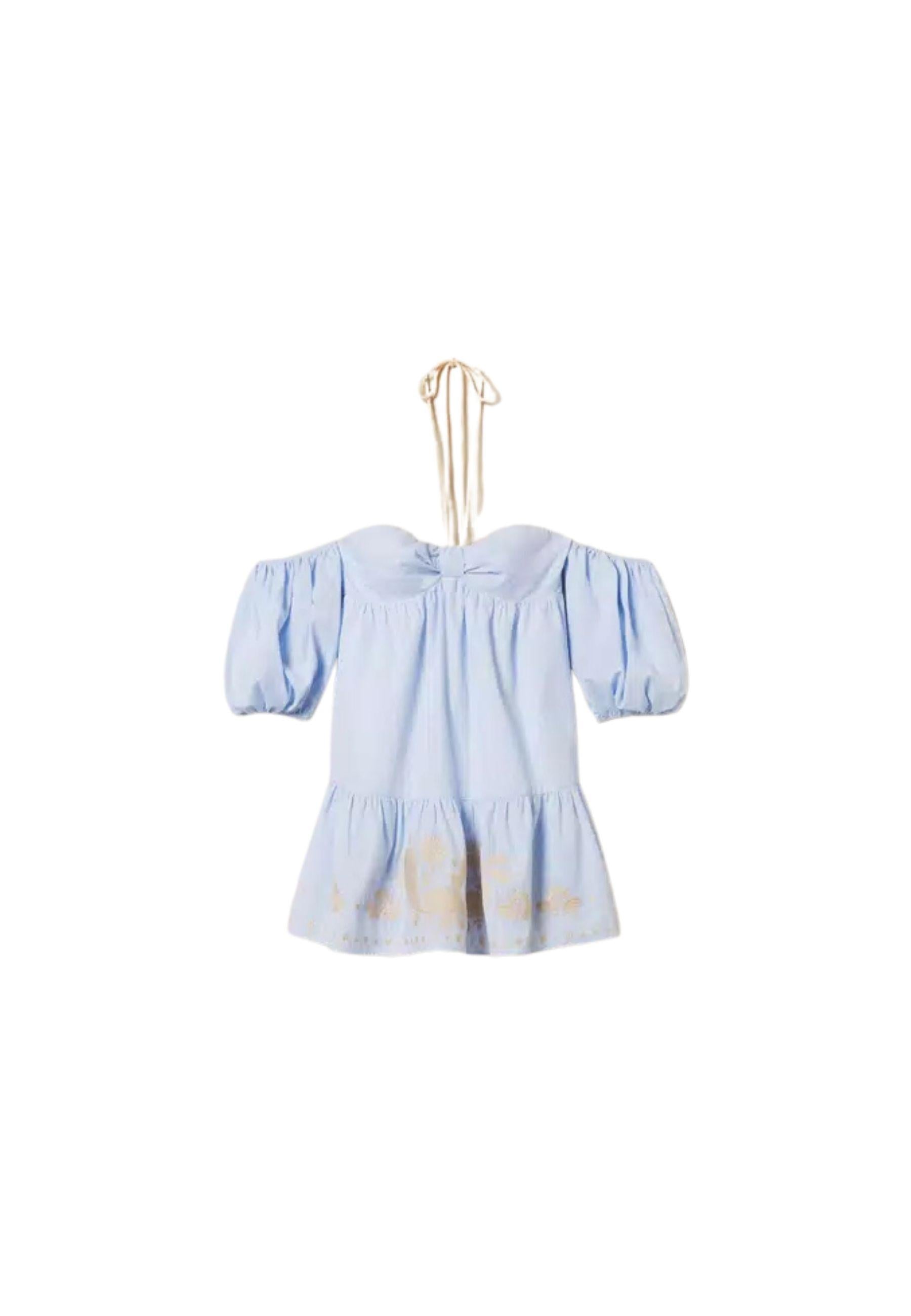 Abito corto off-shoulder a righe con ricamo - Actitude