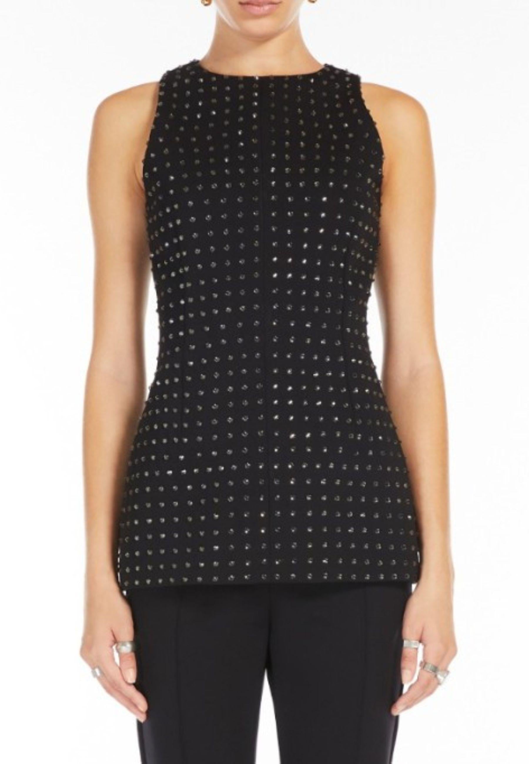 Sportmax - Top Uditore con strass nero