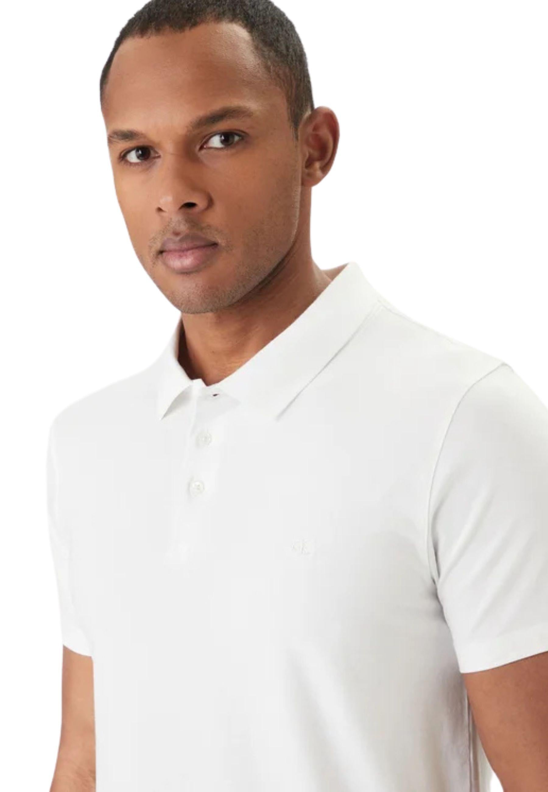 Polo Calvin Klein in cotone stretch - Bianca