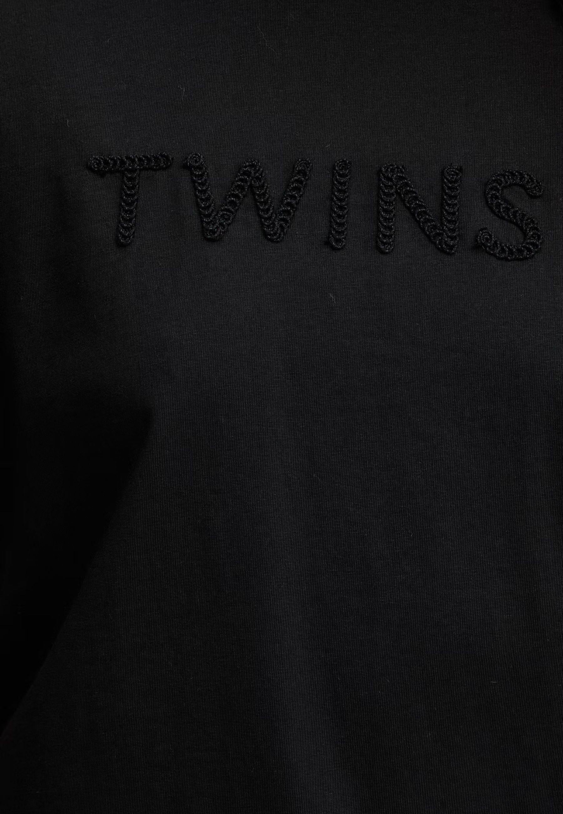 T-shirt Twinset con logo ricamato tono su tono