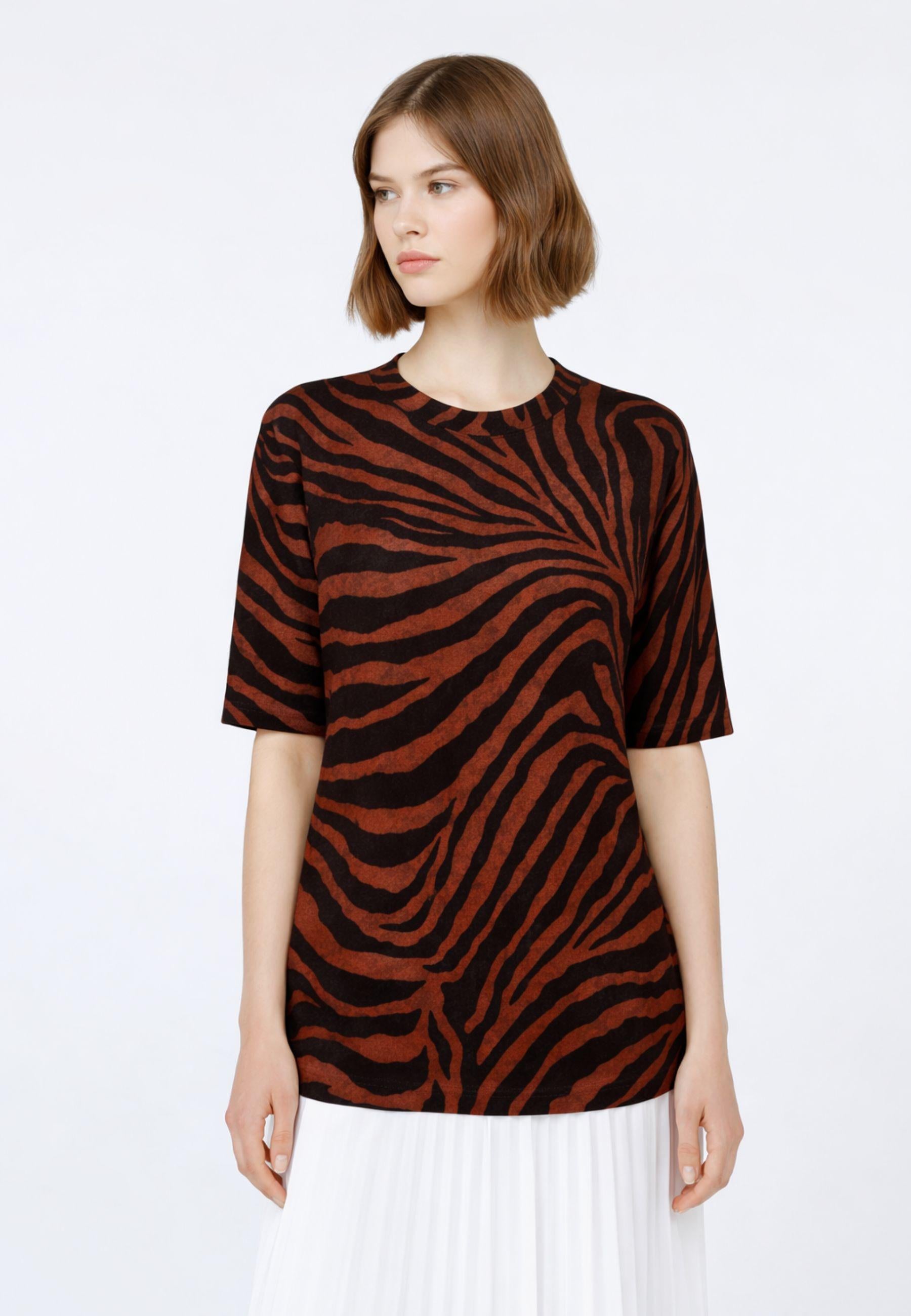 Max Mara Studio - Maglia girocollo in misto cotone con stampa all over
