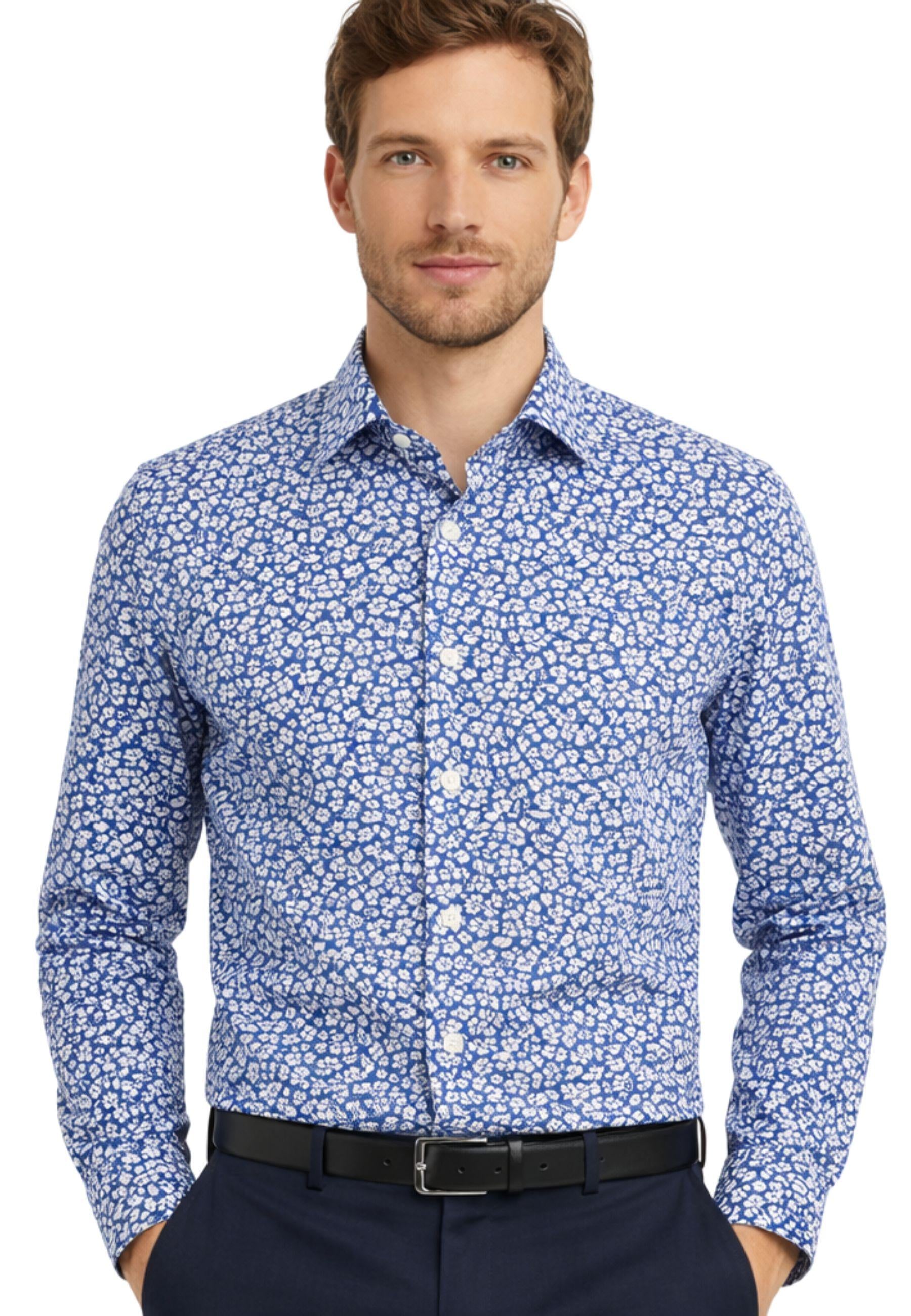 Camicia uomo Alessandro Gherardi in cotone con stampa floreale