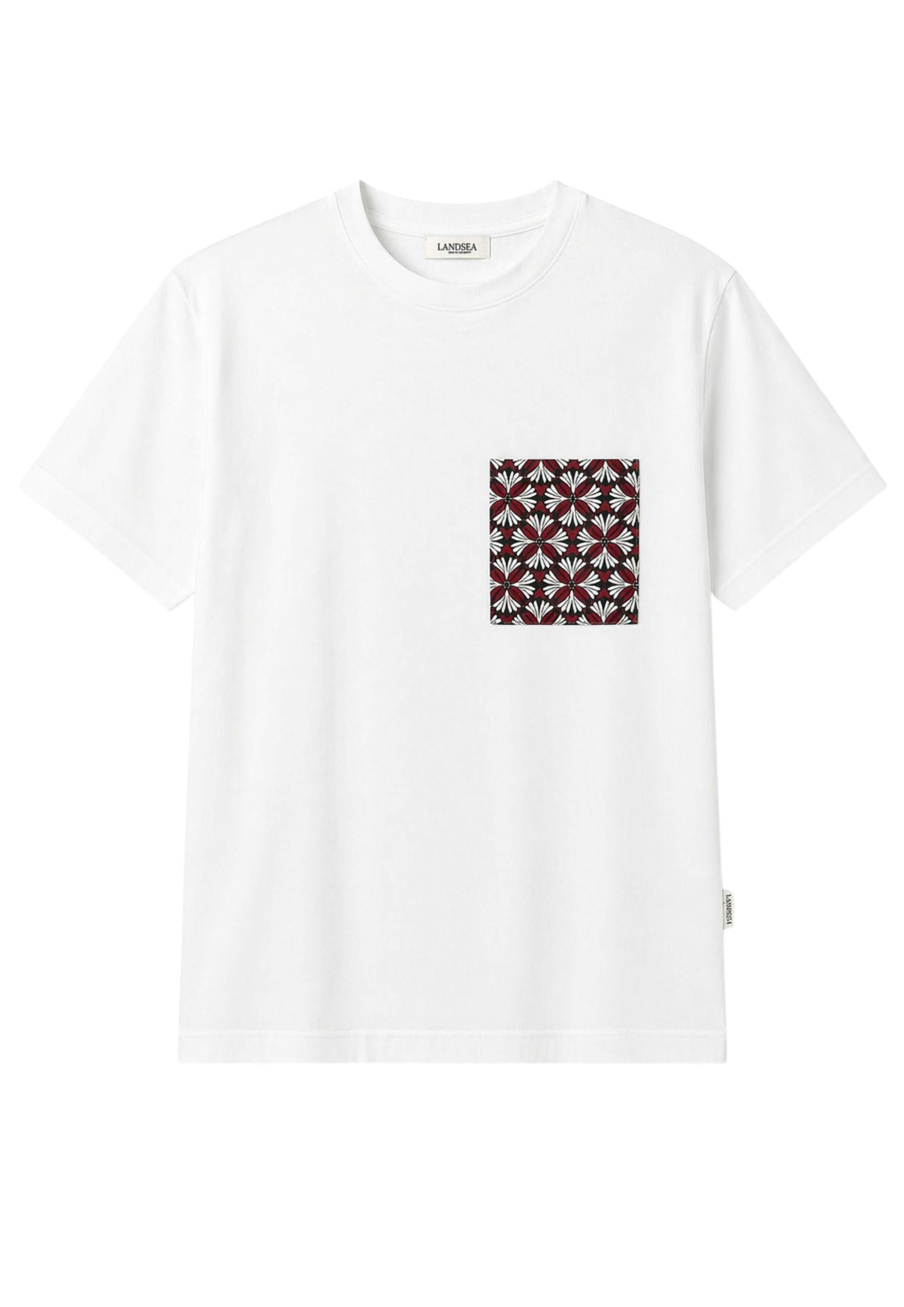 T-shirt in cotone con taschino stampa geometrica - linea Riviera