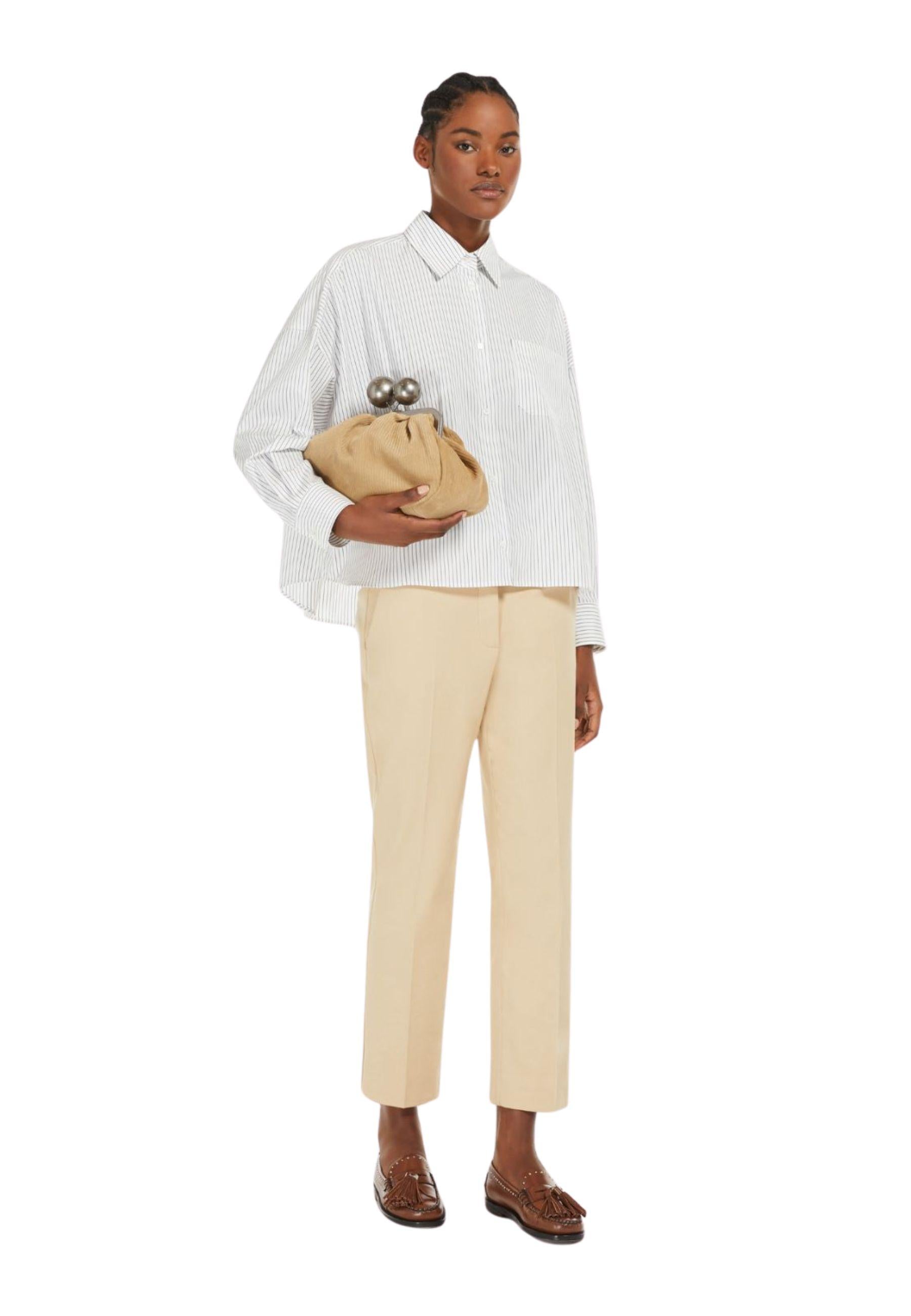 Pantalone a sigaretta in cotone stretch