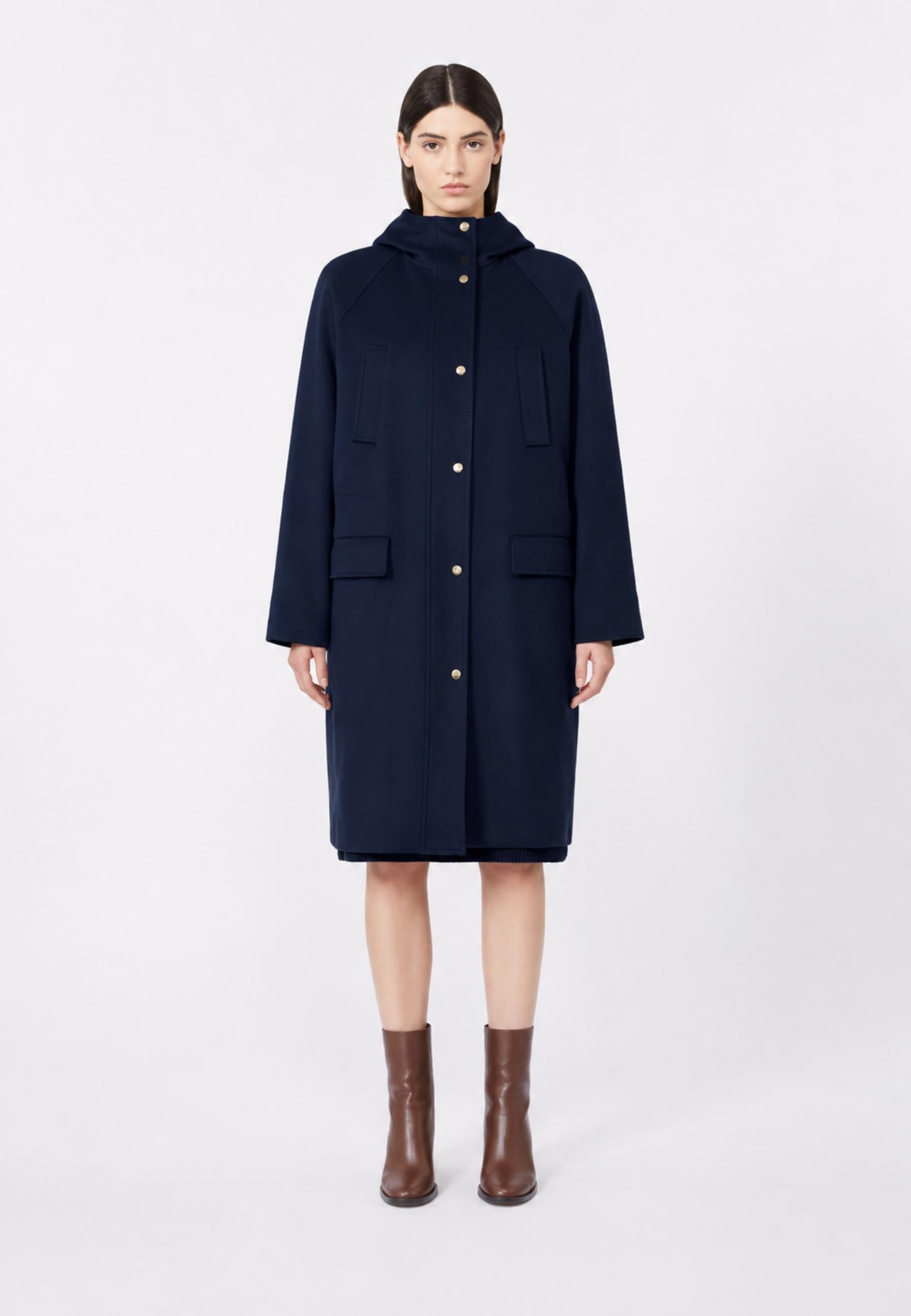 Max Mara Studio Parka lungo in drap di pura lana vergine